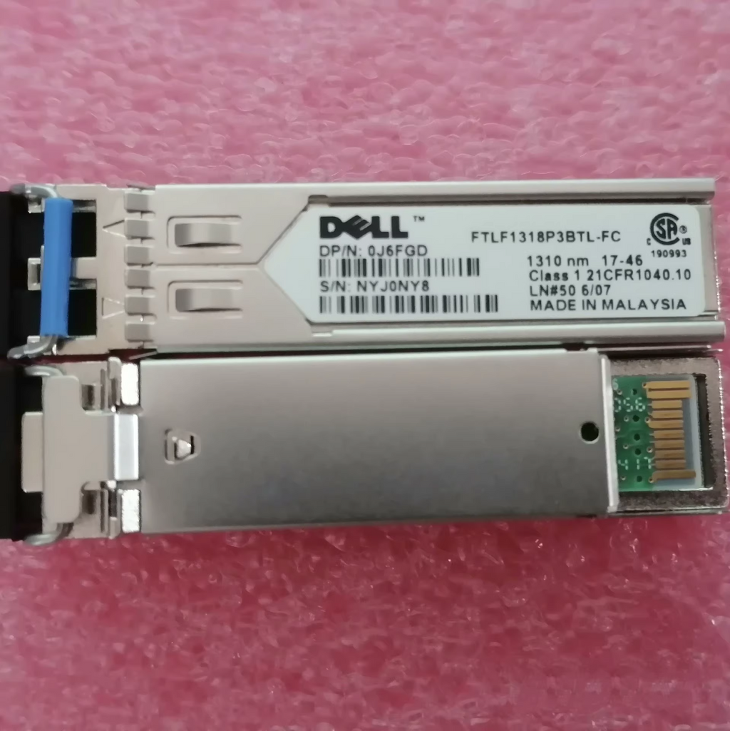 2PCS Dell EMC J6FGD FTLF1318P3BTL-FC 1.25 Gb/s SFP-LX 1310nm LC 10km Transceiver
