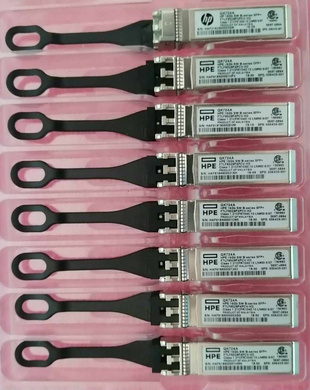4pcs HPE | QK724A | FTLF8529P4PCV-H2 | 16Gb SW B-SERIES SFP+ Transceiver