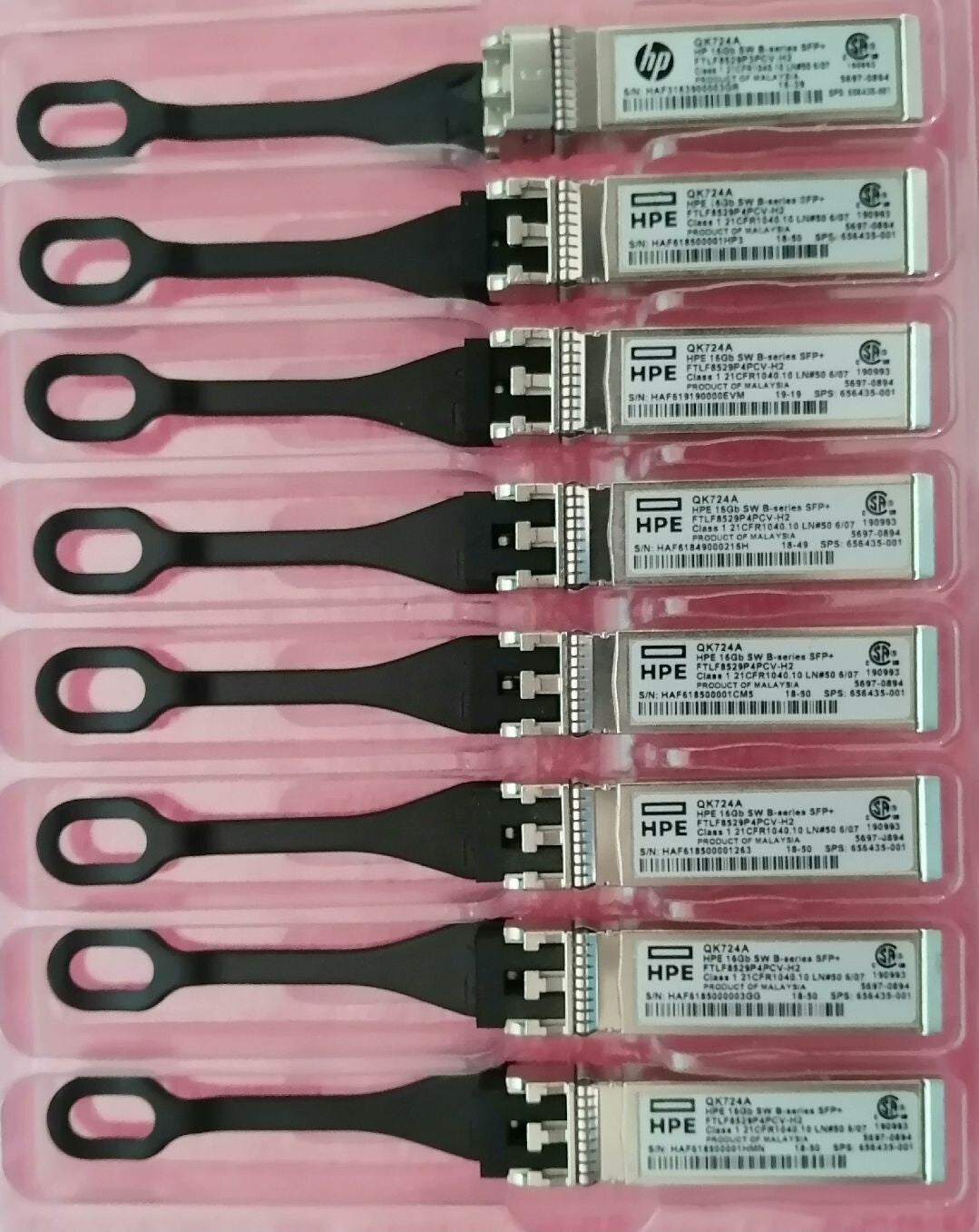 4pcs HPE | QK724A | FTLF8529P4PCV-H2 | 16Gb SW B-SERIES SFP+ Transceiver