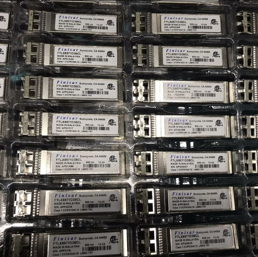 Lot of 10 Genuine Finisar FTLX8571D3BCL SFP+ 10Gb/s 850nm Multimode Transceiver