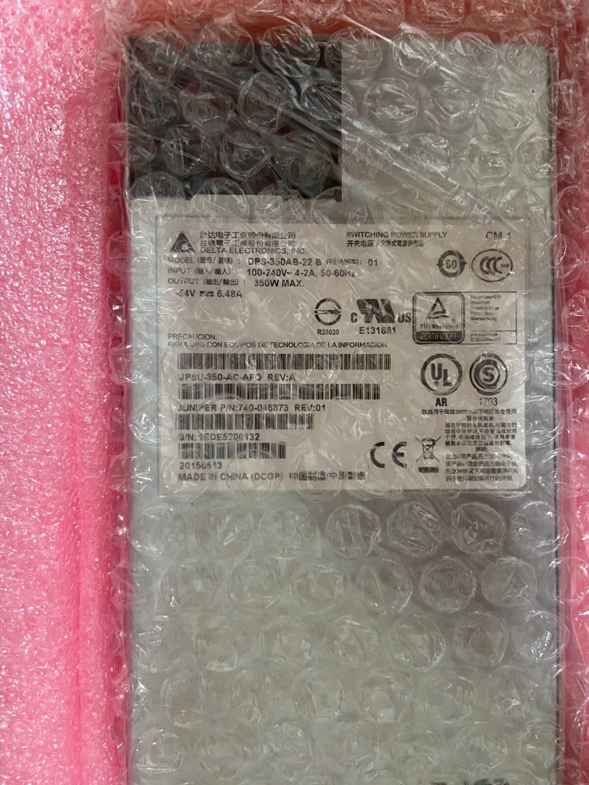 1 pc New open box Juniper JPSU-350-AC-AFO Power Supply VIA Fedex P1