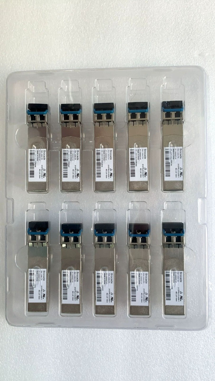 2 Stück Brocade 8Gb 57-1000027-01 XBR-000153 LW Duplex 10Km SFP+ Optischer Transceiver
