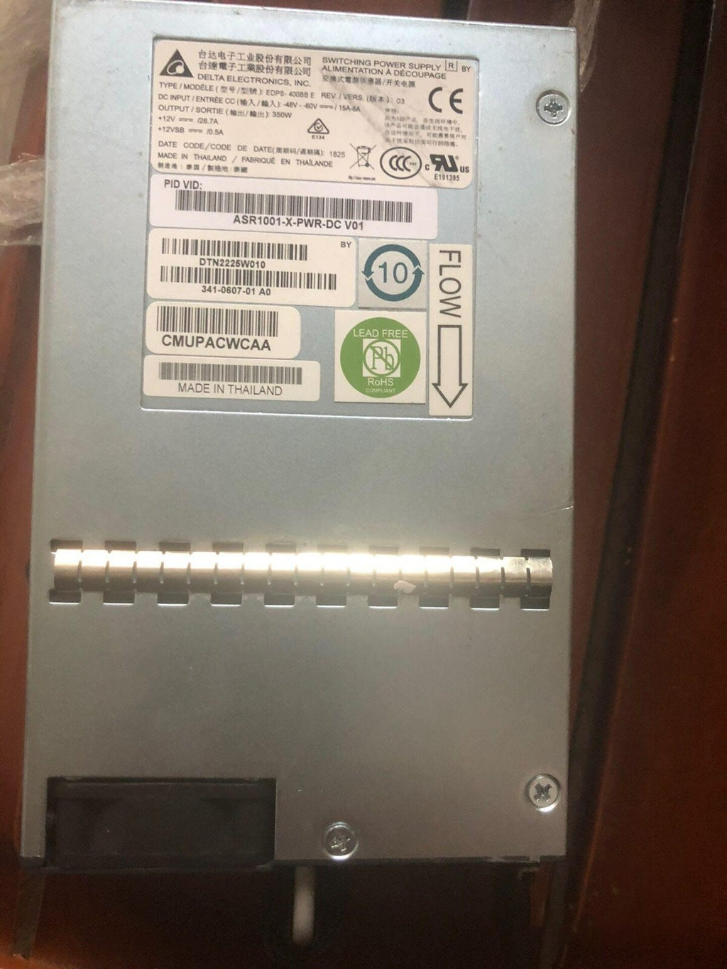 Cisco ASR1001-X-PWR-DC 341-0607-01 Fuente de alimentación de CC para ASR1001-X