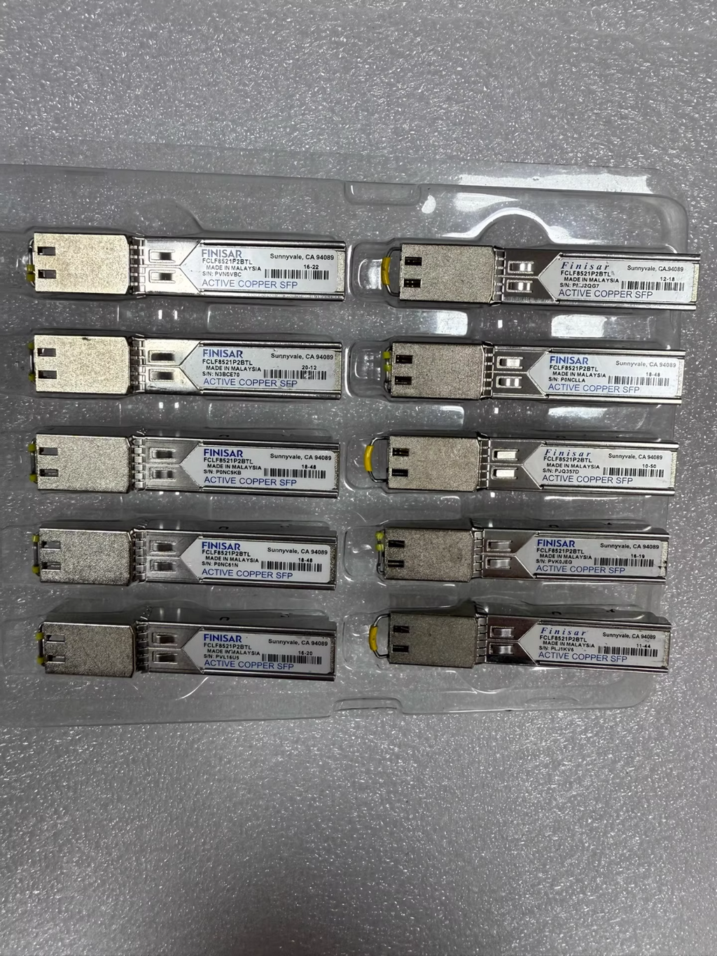 4PCS Finisar FCLF8521P2BTL SFP-1G-T 1000BASE-T SFP Copper RJ-45 Transceiver