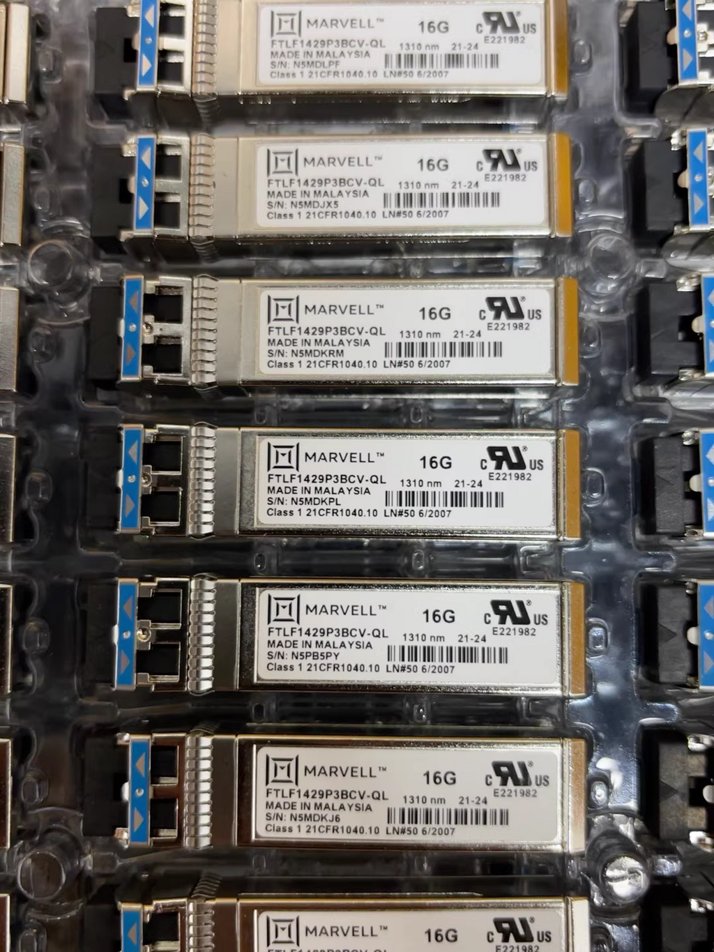 2 St. Marvell FTLF1429P3BCV-QL 16GBASE-LW Fibre Channel SFP+ 16G LC 10km Qlogic