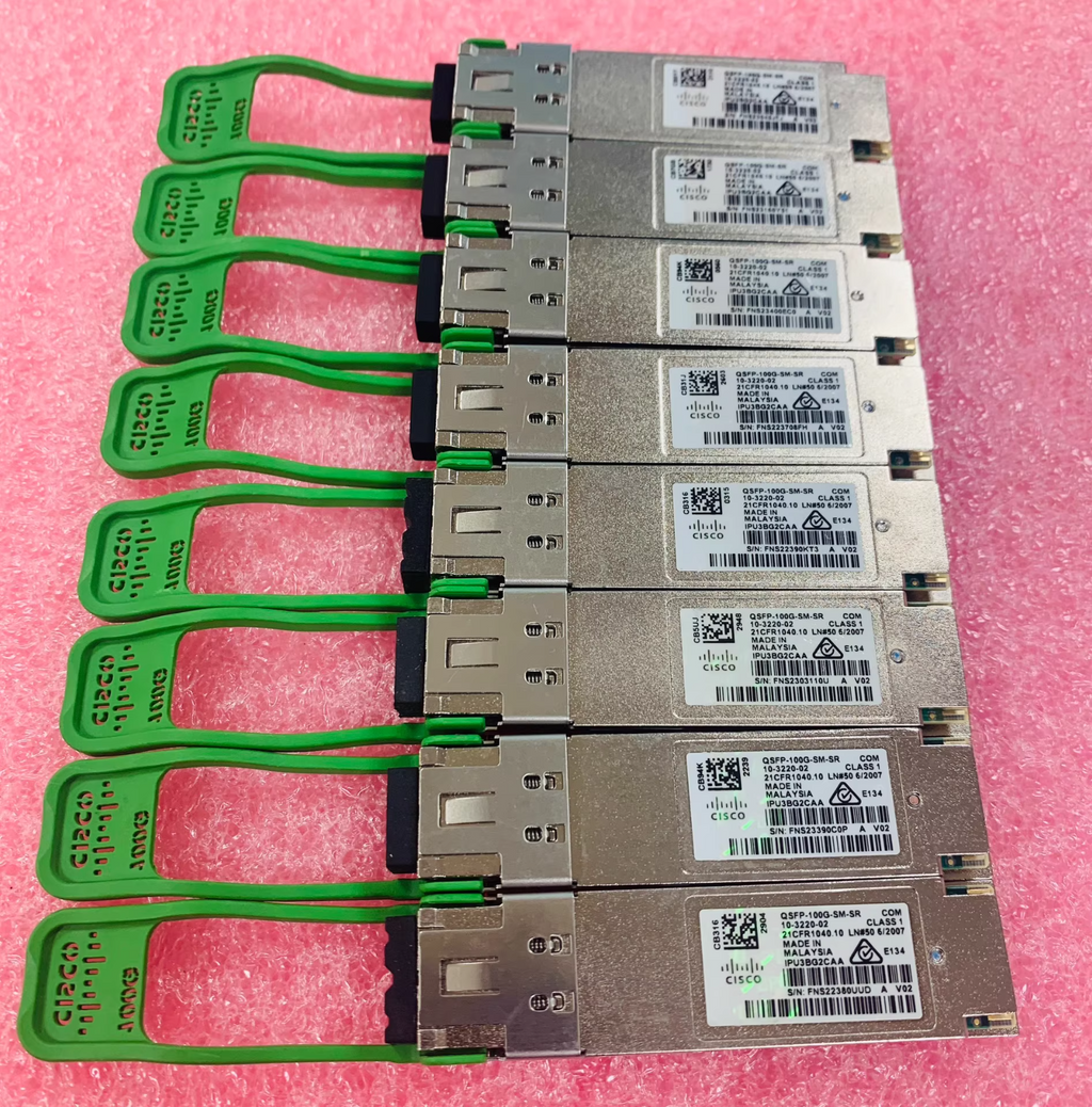 Lot of 2 Cisco QSFP-100G-SM-SR 100GBase Xceiver Module 10-3220-02 w/ Hologram