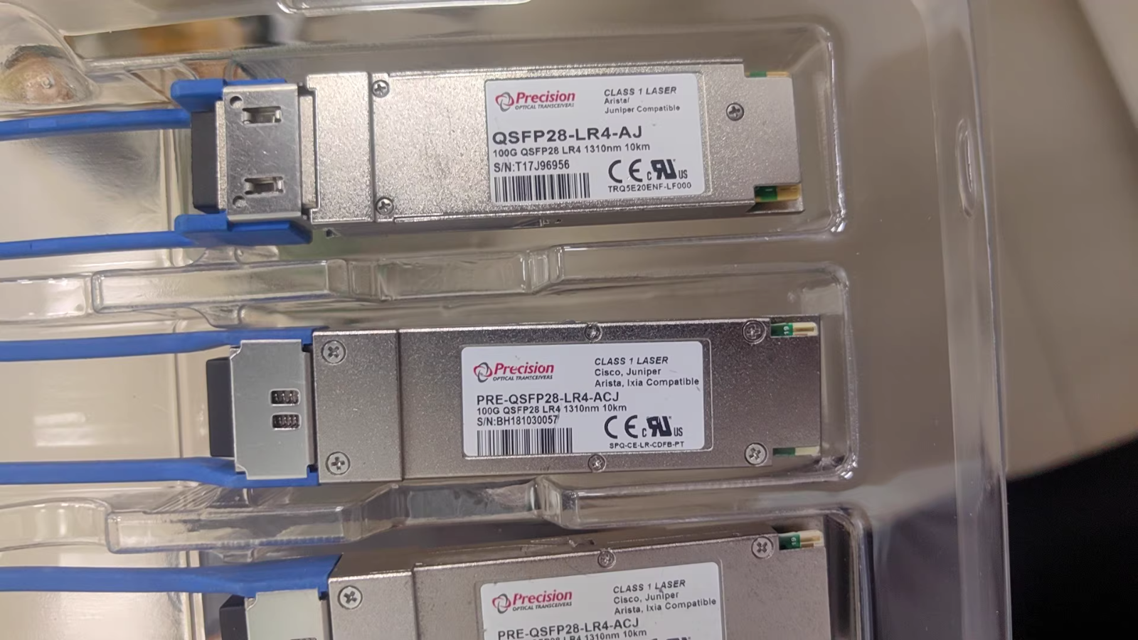 PRE-QSFP28-LR4-ACJ PRECISION 100GB QSFP28 LR4 10KM QSFP28 - ARISTA CISCO JUNIPER