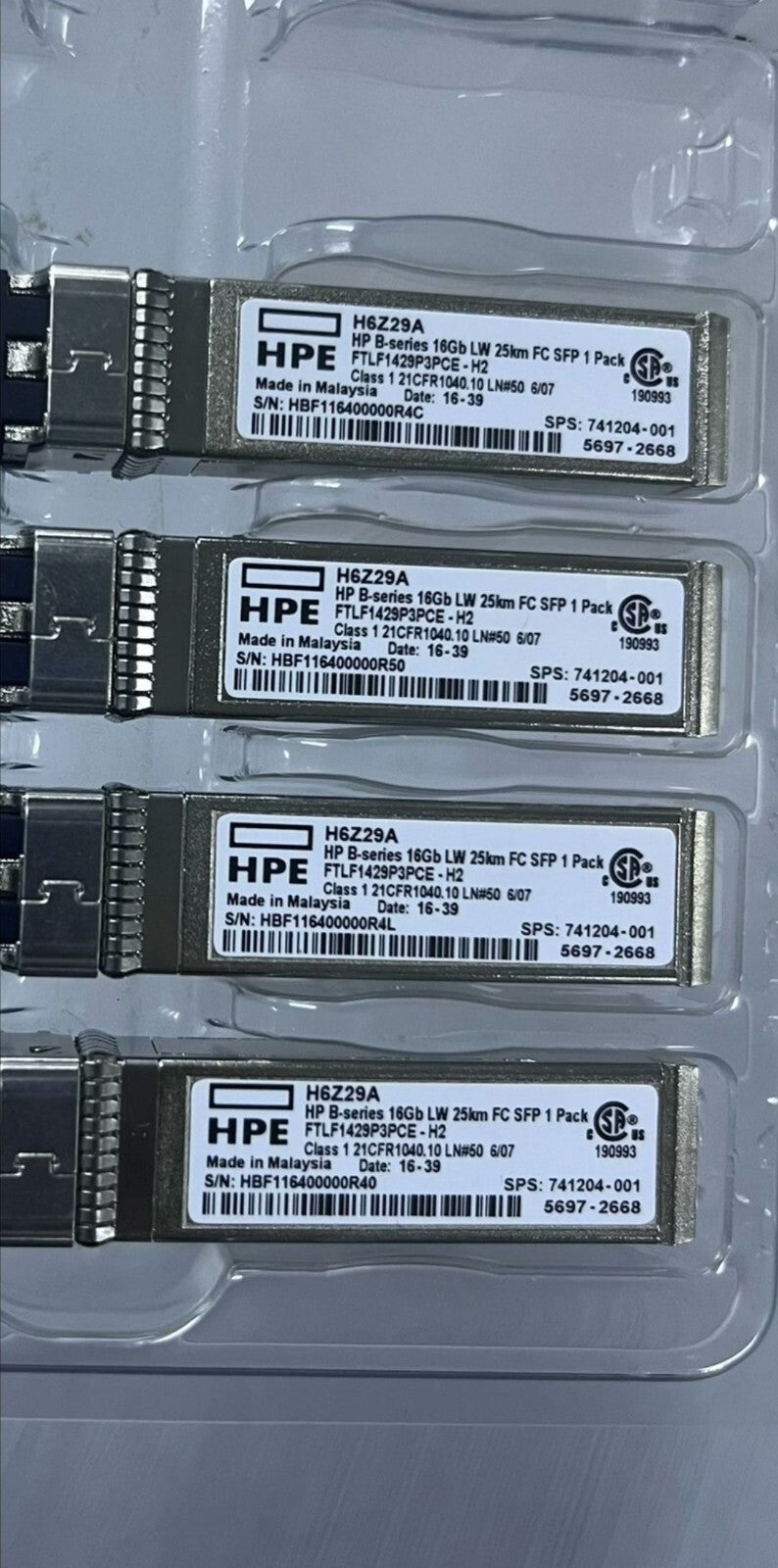 1pcs HPE FTLF1429P3PCE-H2 16GB Fibre Channel 25KM 1310nm SFP Transceiver H6Z29A
