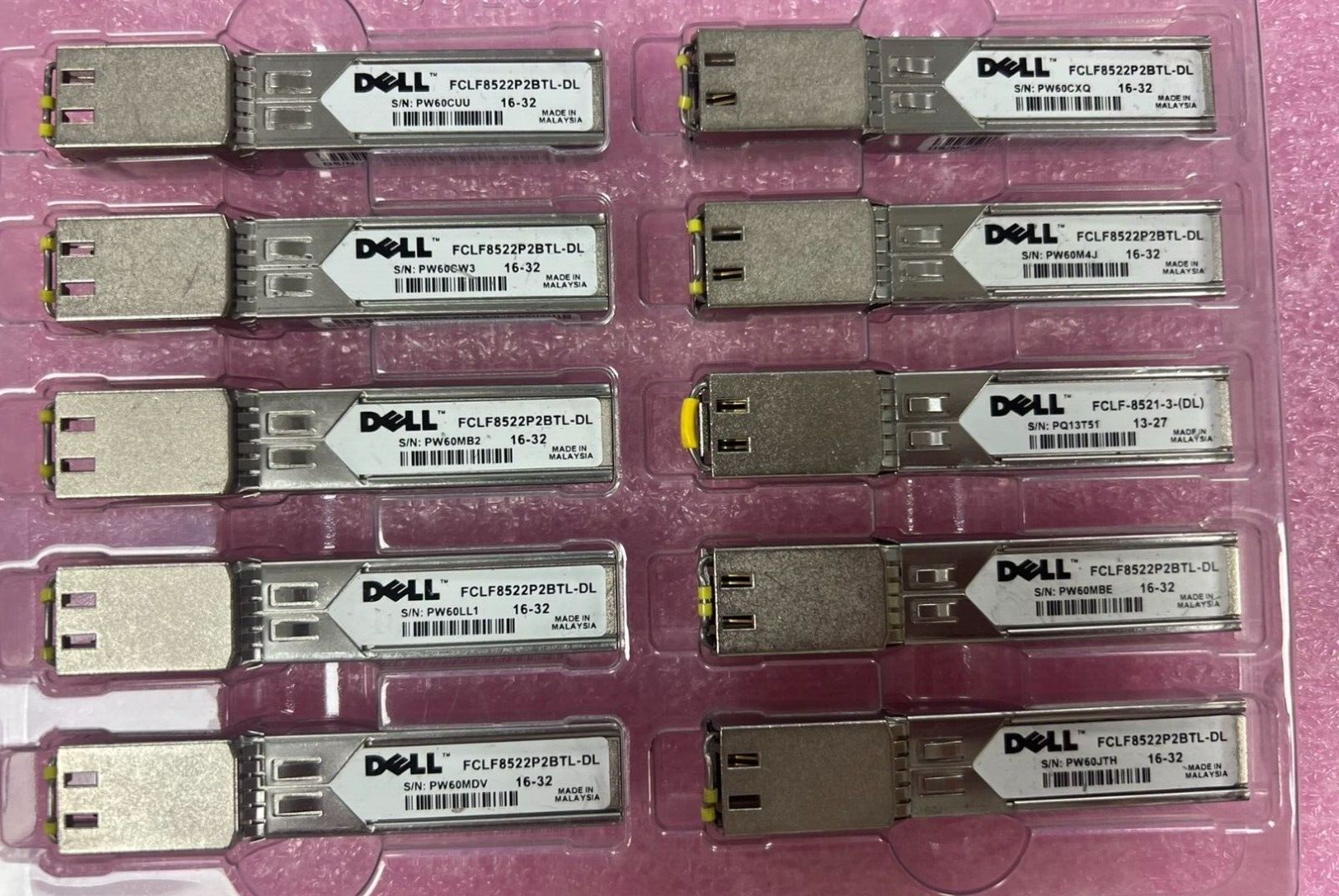2pcs Dell SFP-T 1000Base-T FCLF8522P2BTL-DL Transceiver 1000Base-T Copper RJ45