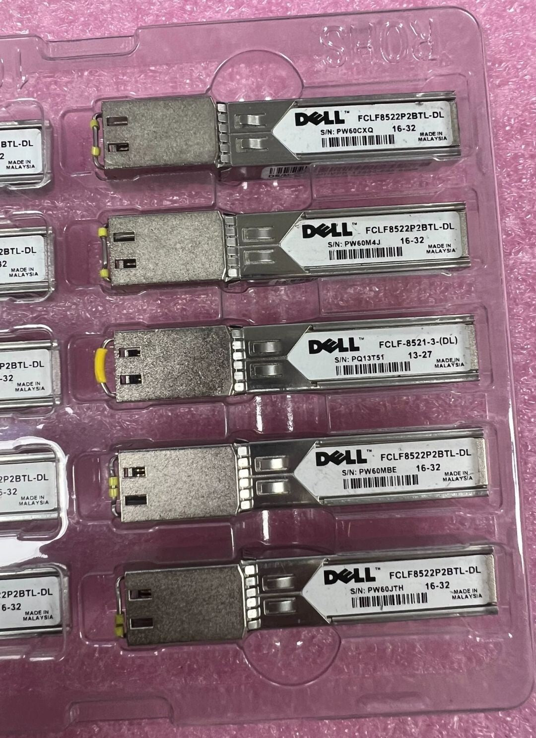 2pcs Dell SFP-T 1000Base-T FCLF8522P2BTL-DL Transceiver 1000Base-T Copper RJ45