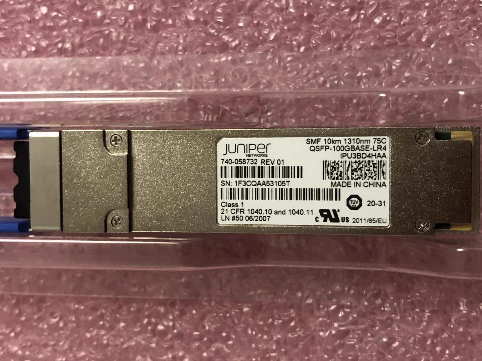 1pcs Juniper QSFP-100GBASE-LR4 740-058732 SMF 10km 1310nm 75c Transceiver Module
