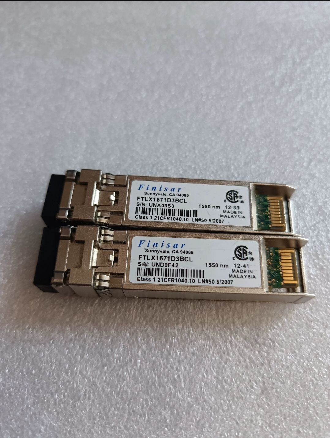 1 ud. transceptor óptico monomodo SFP+ 10G-1550nm 40km Finisar FTLX1671D3BCL