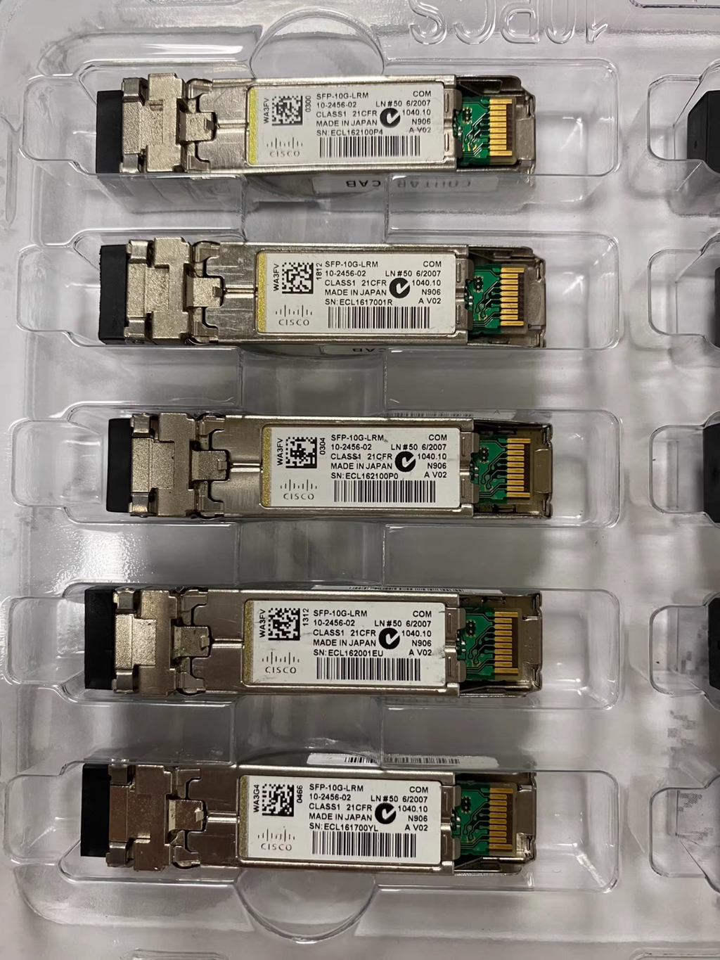 Lot of 5  Genuine Cisco SFP-10G-LRM 10G Base 10-2456-02 /03 Transceiver Module