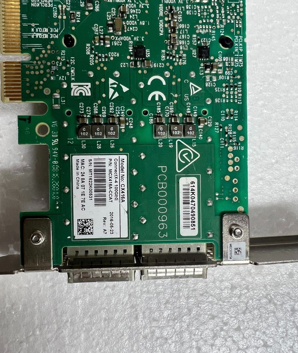 1x Mellanox MCX416A-CCAT ConnectX-4 100Gb/s QSFP28 Adapter DELL  | Fedex P1