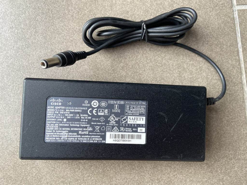 Cisco MA-PWR-90WAC Adaptador de corriente alterna Meraki 640-47010 54V 1.67A Buen estado