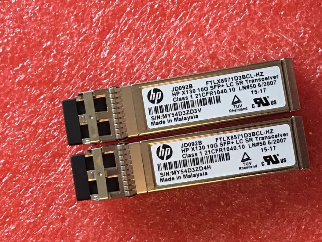 2pcs JD092B HPE X130 FTLX8571D3BCL-HZ SFP+SR LC 850nm 10G Transceiver Module