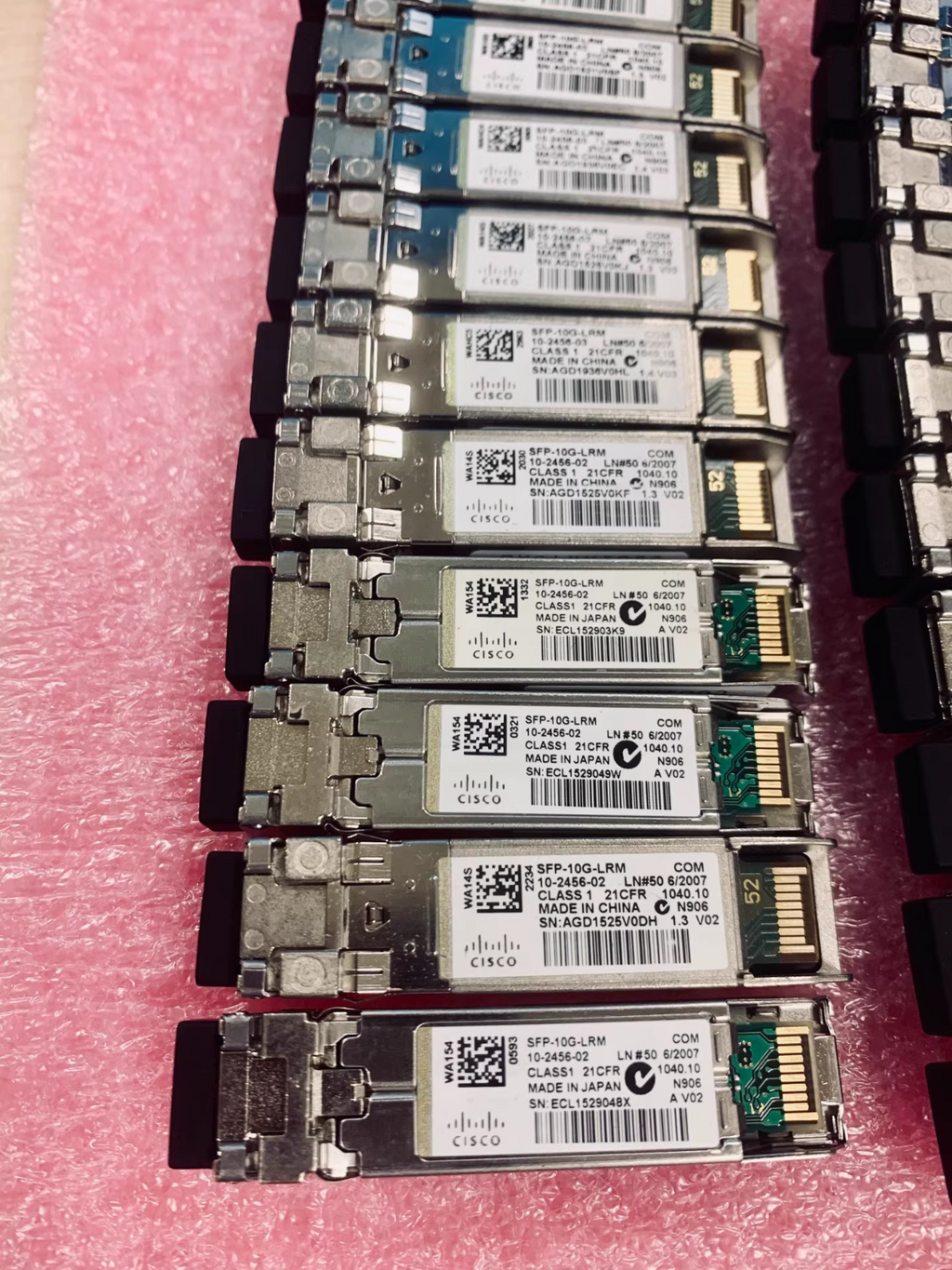 Lot of 5  Genuine Cisco SFP-10G-LRM 10G Base 10-2456-02 /03 Transceiver Module