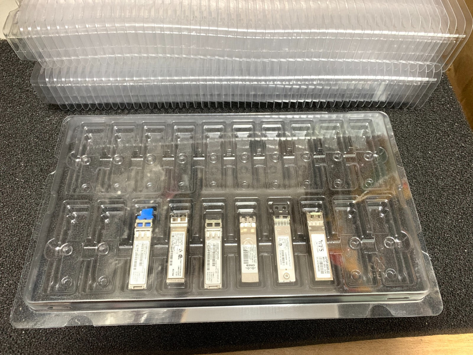 10pcs Clamshell For 20 Slots SFP/SFP+ Transceiver Blister Pack Storage Case