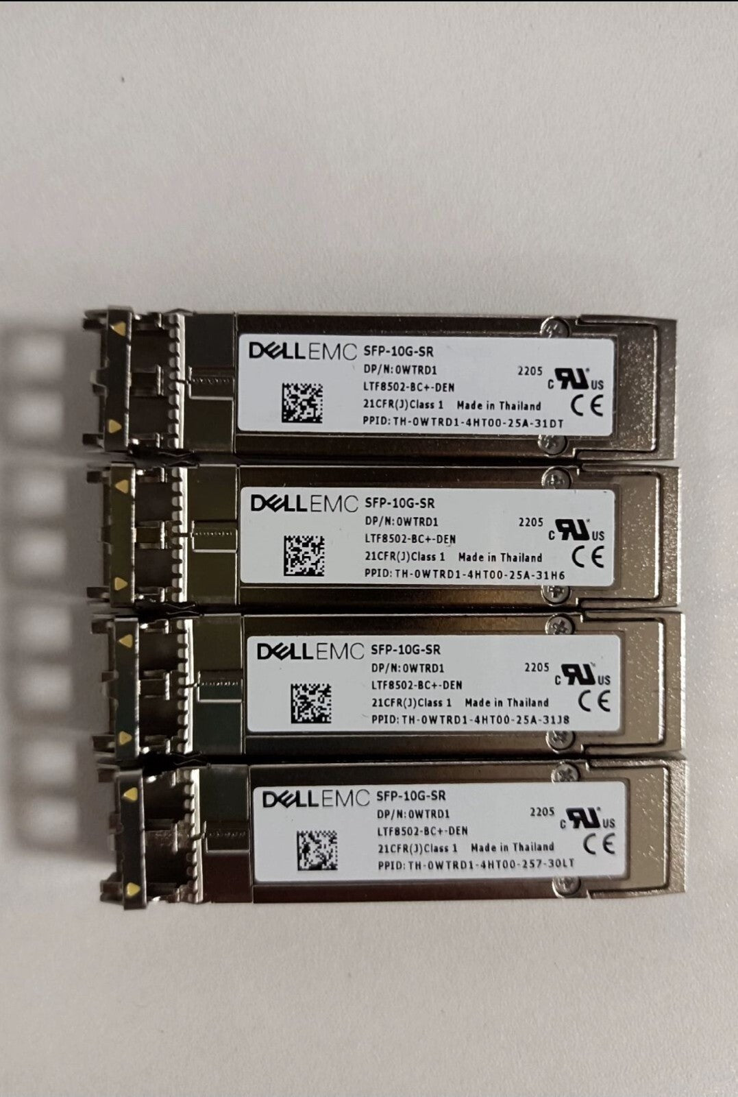 4pcs Dell EMC 0WTRD1 SFP-10G-SR LTF8502-BC+-DEN SFP+ 10GBASE-SR Ethernet 300m LC