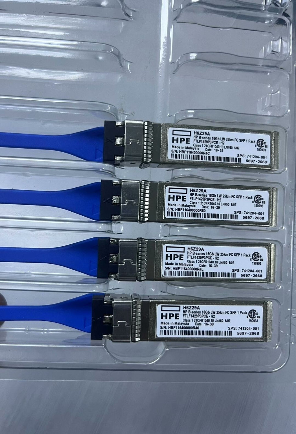 1pcs HPE FTLF1429P3PCE-H2 16GB Fibre Channel 25KM 1310nm SFP Transceiver H6Z29A