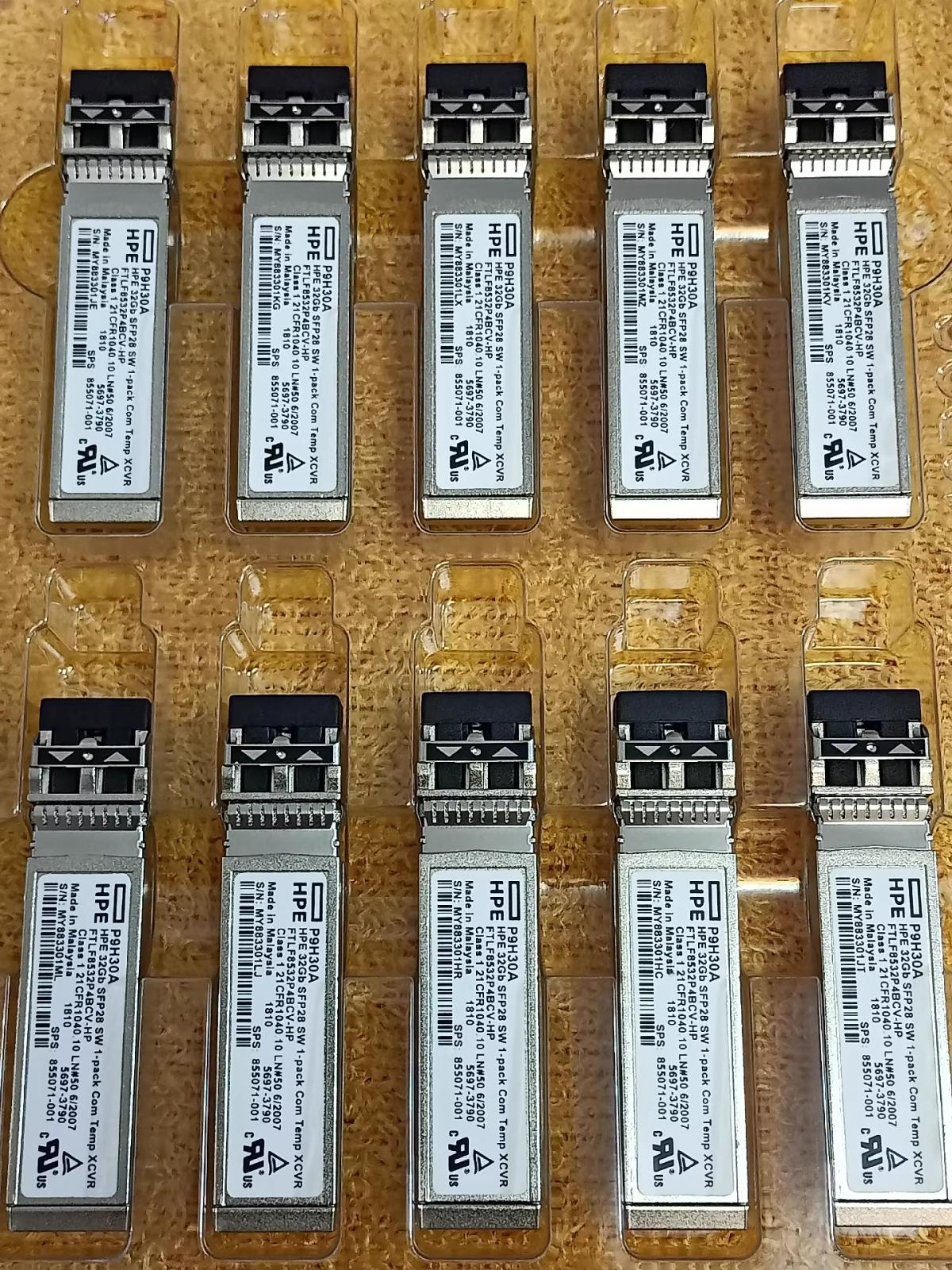 1pcs HPE P9H30A 32Gb SFP28 SW XCVR Transceiver FTLF8532P4BCV-HP 855071-001