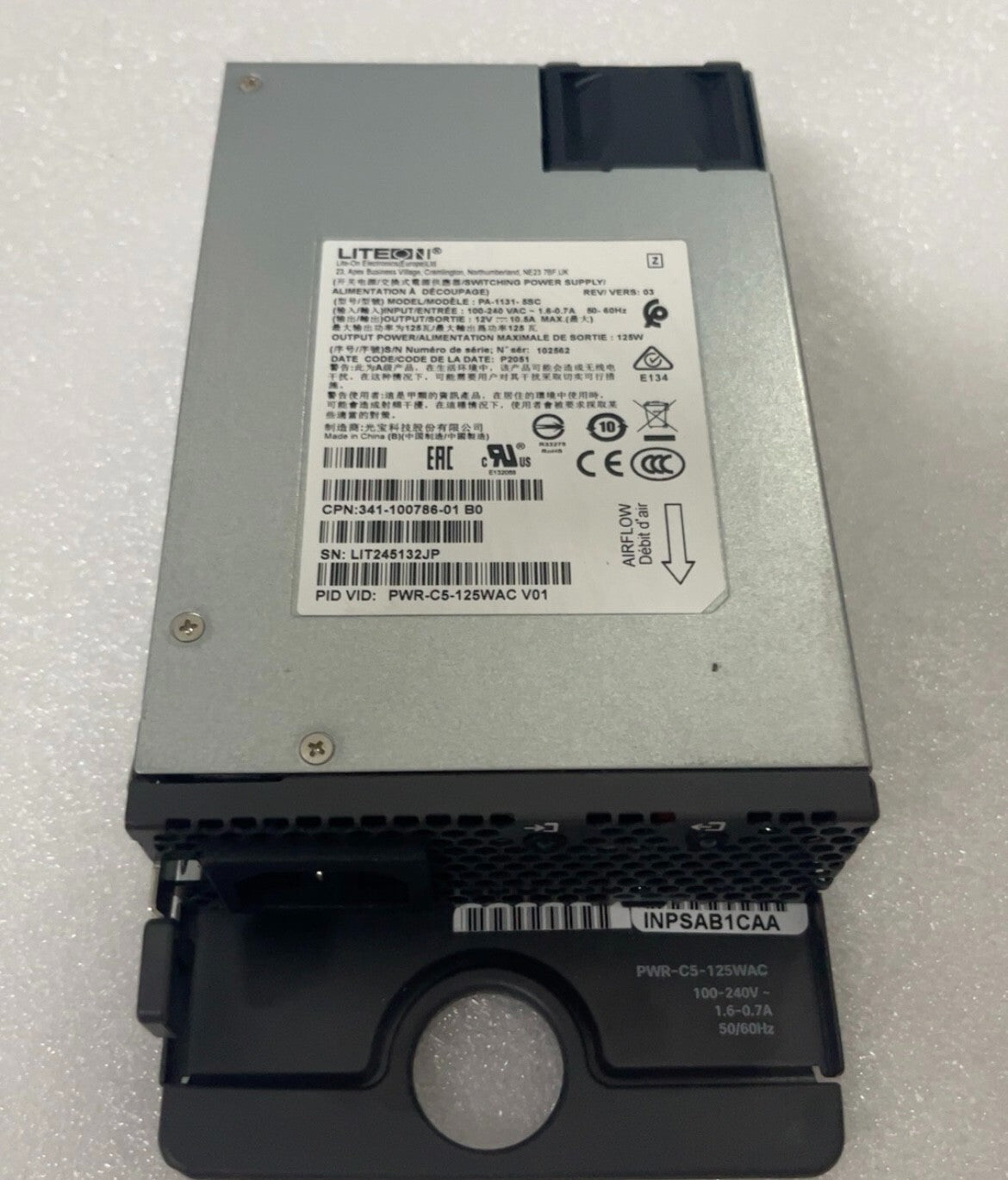 1PC gebraucht Cisco PWR-C5-125WAC Netzteil Original VIA Fedex P1