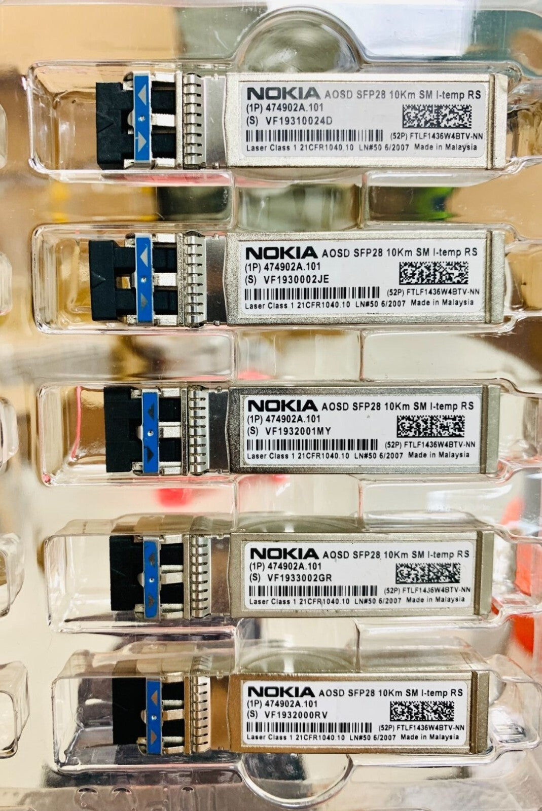 1pcs Nokia SFP28 25G 1310nm 10km SM  AOSD 474902A.101 FTLF1436W4BTV-NN Module