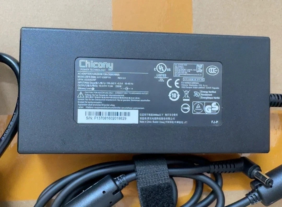 Cargador para portátil MSI Chicony Adaptador de corriente alterna A17-230P1A 19.5V 230W 5.5 x 2mm