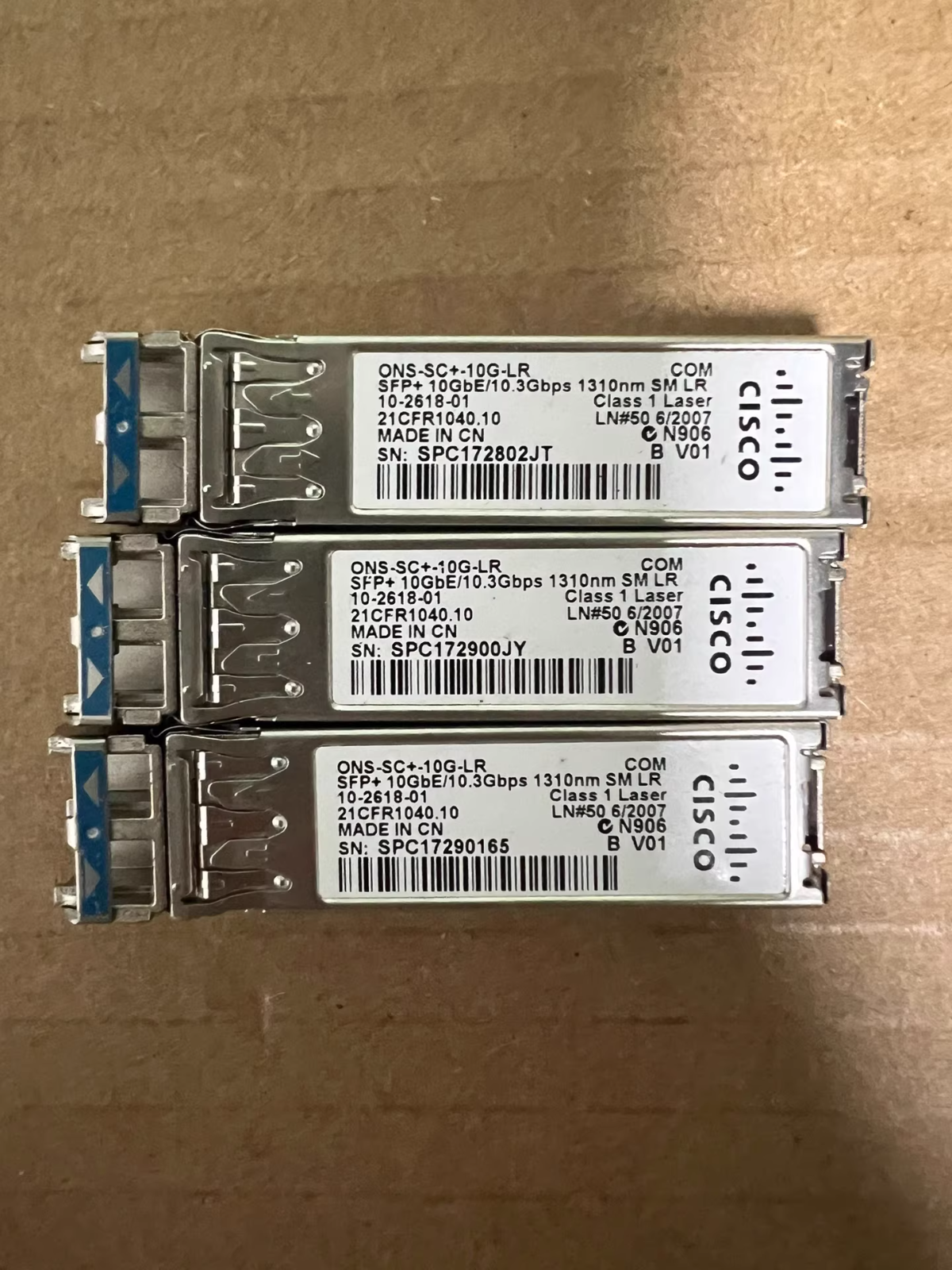 10 UNIDADES TRANSCEPTOR CISCO ONS-SC+-10G-LR SFP+ 10GE BASE-LR GENUINO 10-2618-01