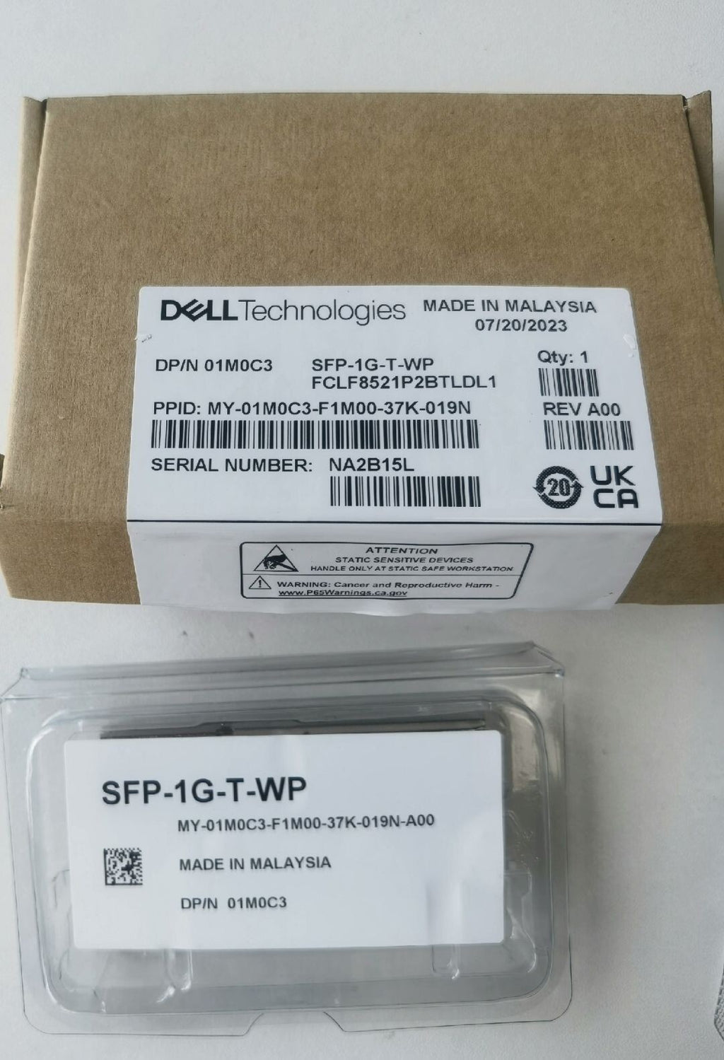 1pcs Dell SFP-1G-T-WP  1.25GbE 01M0C3 SFP Transceiver Module