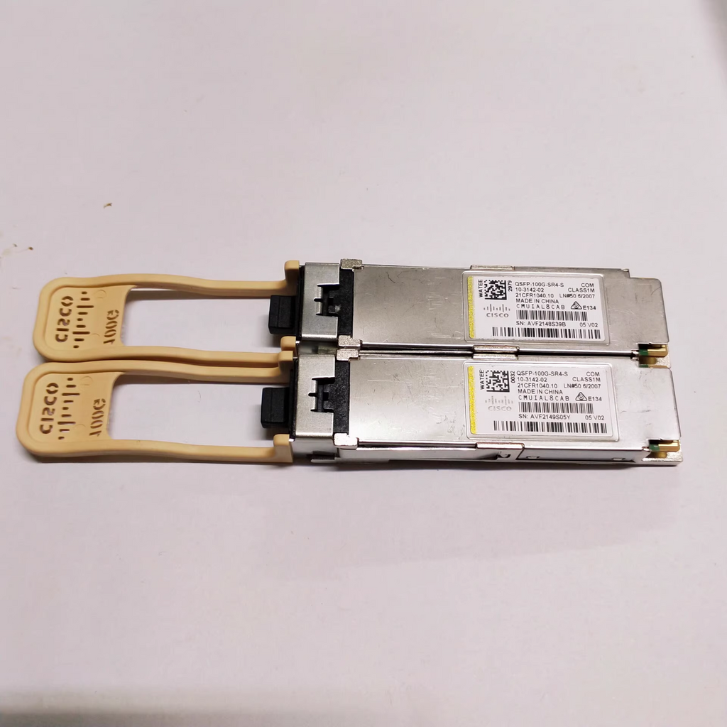 Lot of 2 Cisco QSFP-100G-SR4-S 10-3142-02/03 100G QSFP SR4 Transceiver Genuine