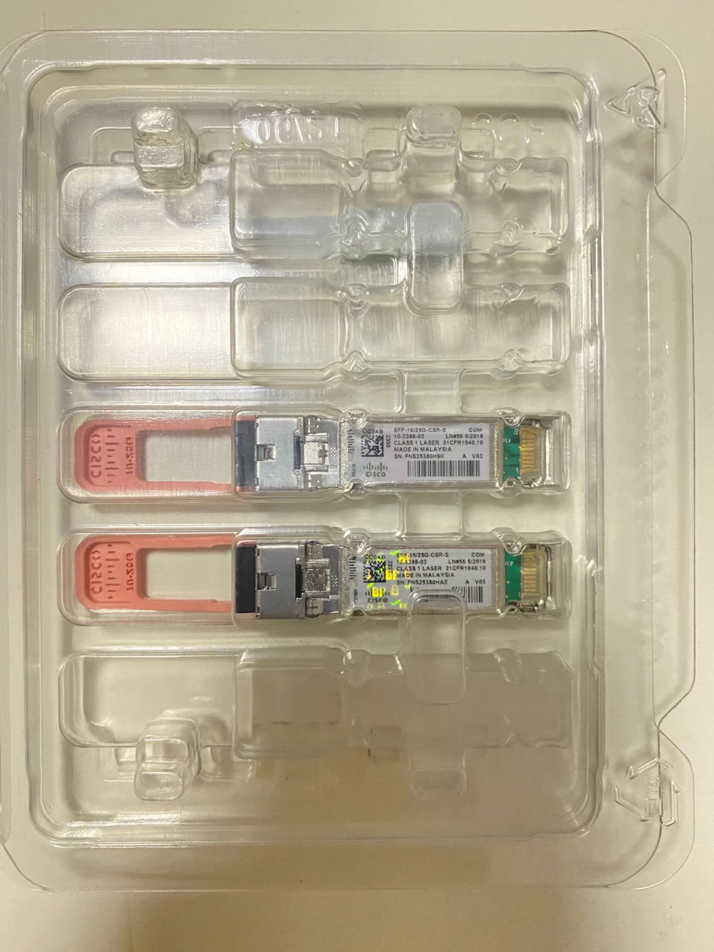 2 unidades Módulo Cisco SFP-10/25G-CSR-S de doble velocidad - 10-3388-03 con holograma