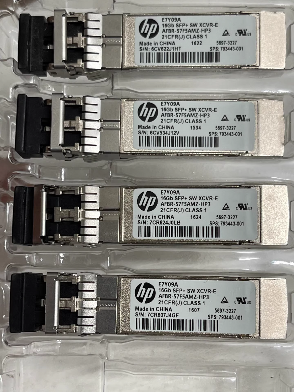 Lot of 10 HP E7Y09A 793443-001 16Gb SFP+ SW Transceiver XCVR-E AFBR-57F5AMZ-HP3