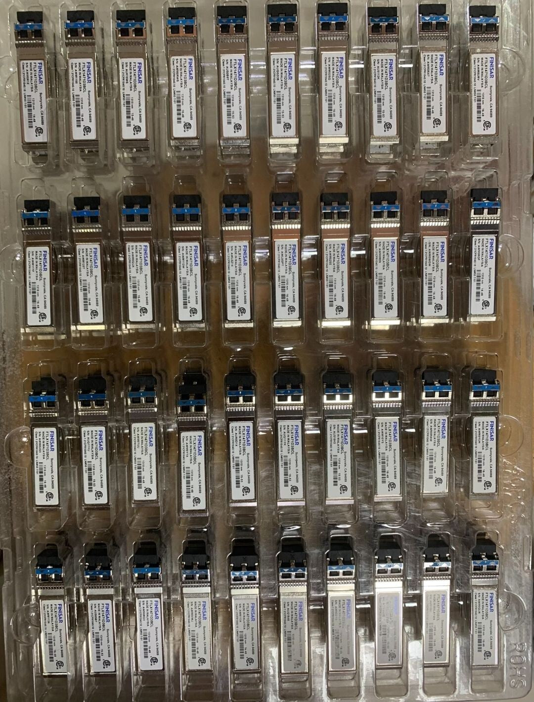 Lot of 5 Finisar FTLX1471D3BCL 10GBase LR 10km SFP+ 1310nm SMF Duplex LC Module
