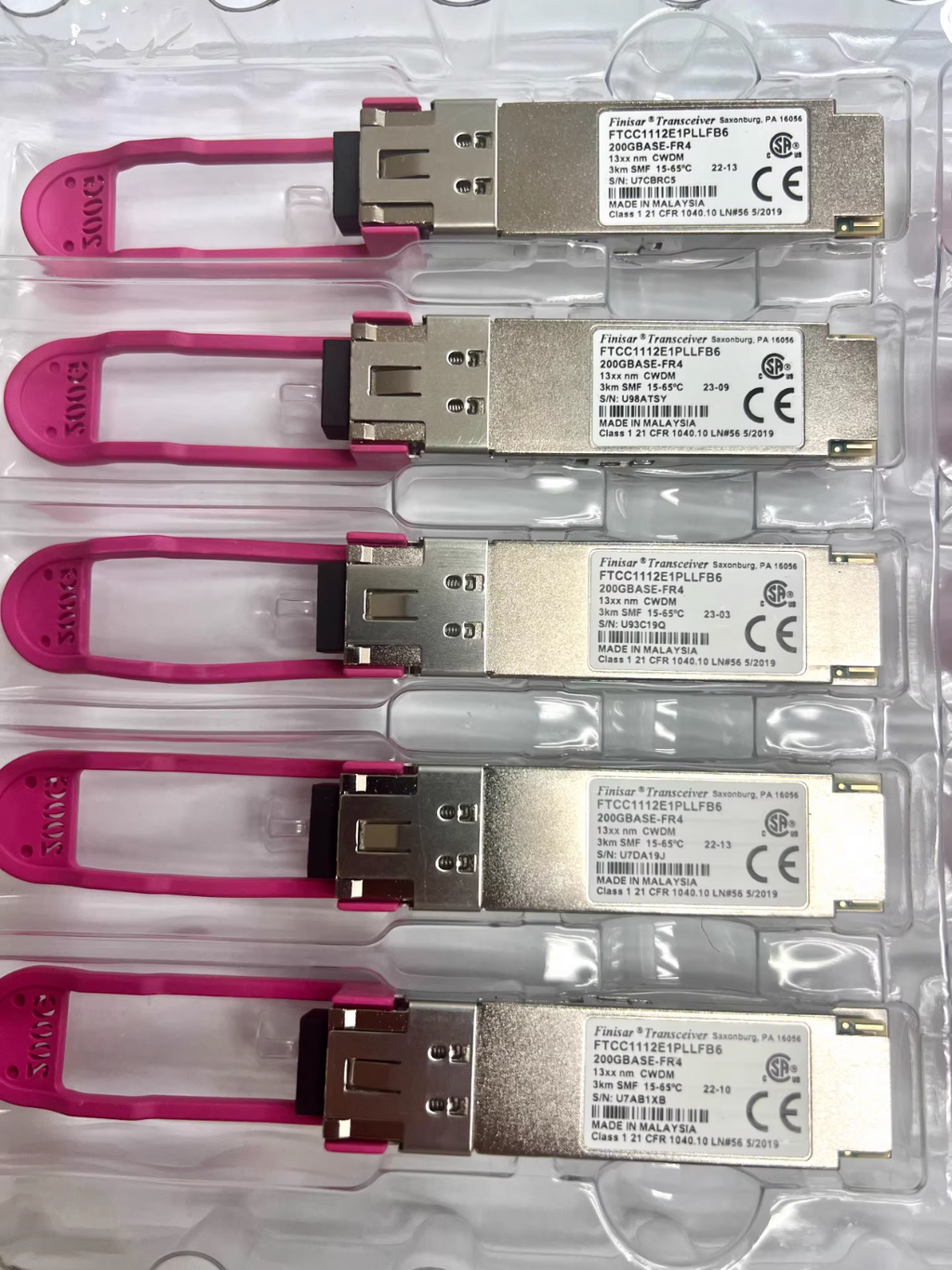 5 unidades FINISAR FTCC1112E1PLLFB6 Módulo transceptor 200GBASE-FR4 CWDM 3km SMF 200G