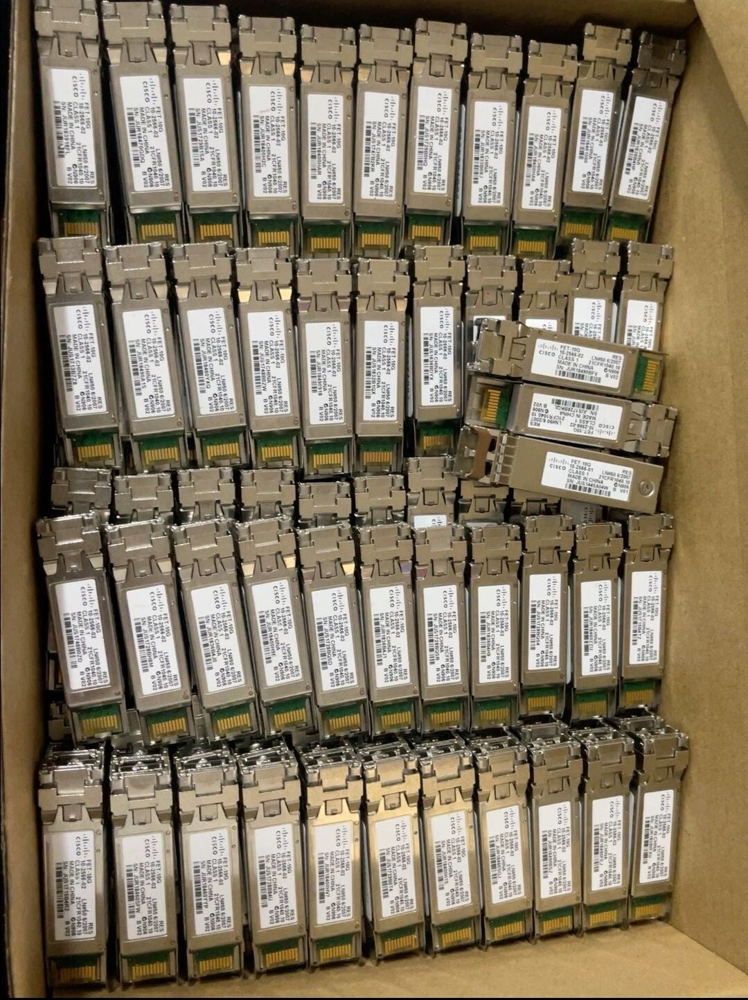 Lot of 10 Cisco FET-10G 10-2566-02 10GB Fabric Extender SFP+ Transceiver Module