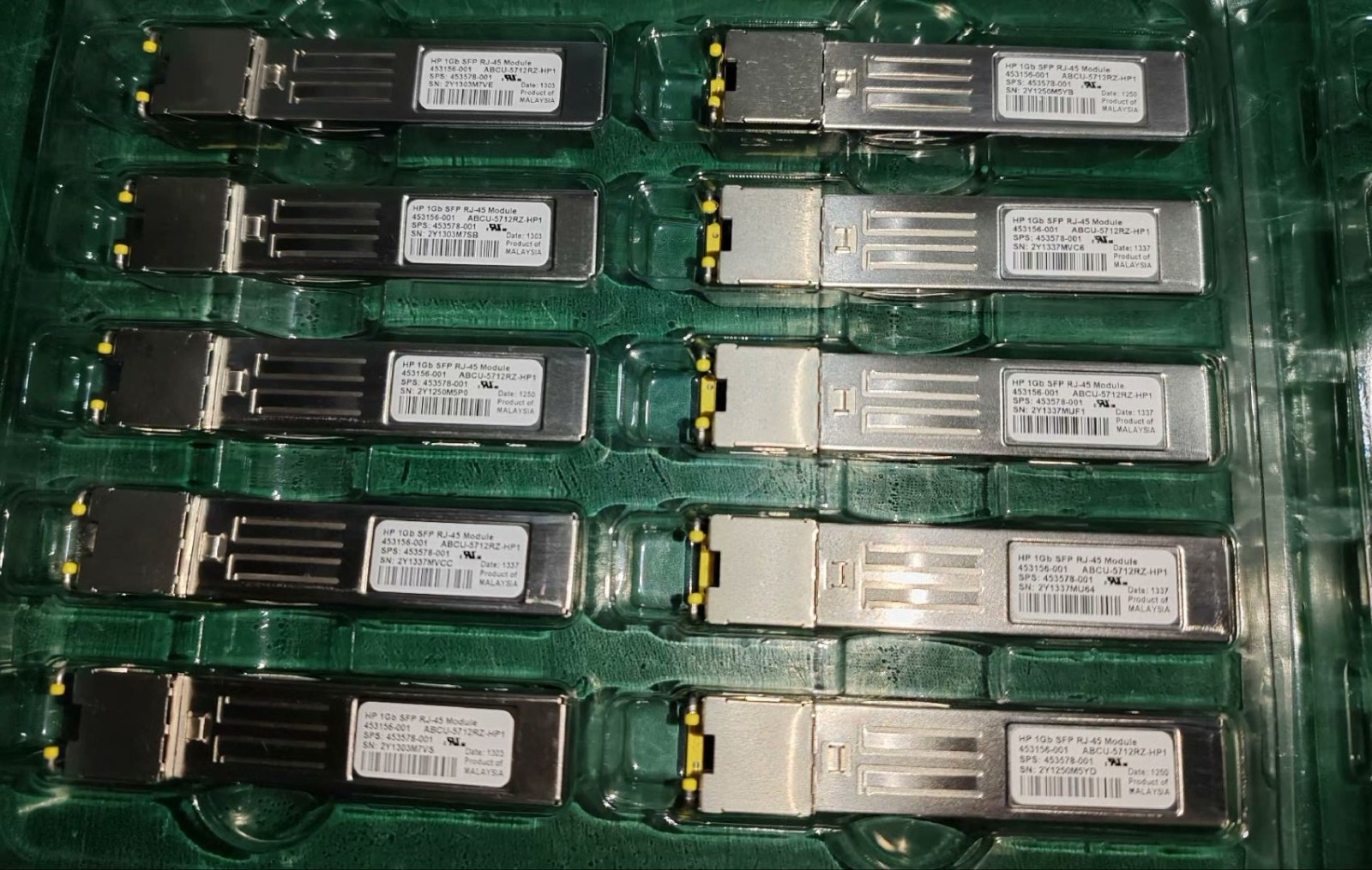 10 unidades HP 1GB SFP RJ-45 Módulo 453156-001 453578-001 Transceptor SP7041-ISS