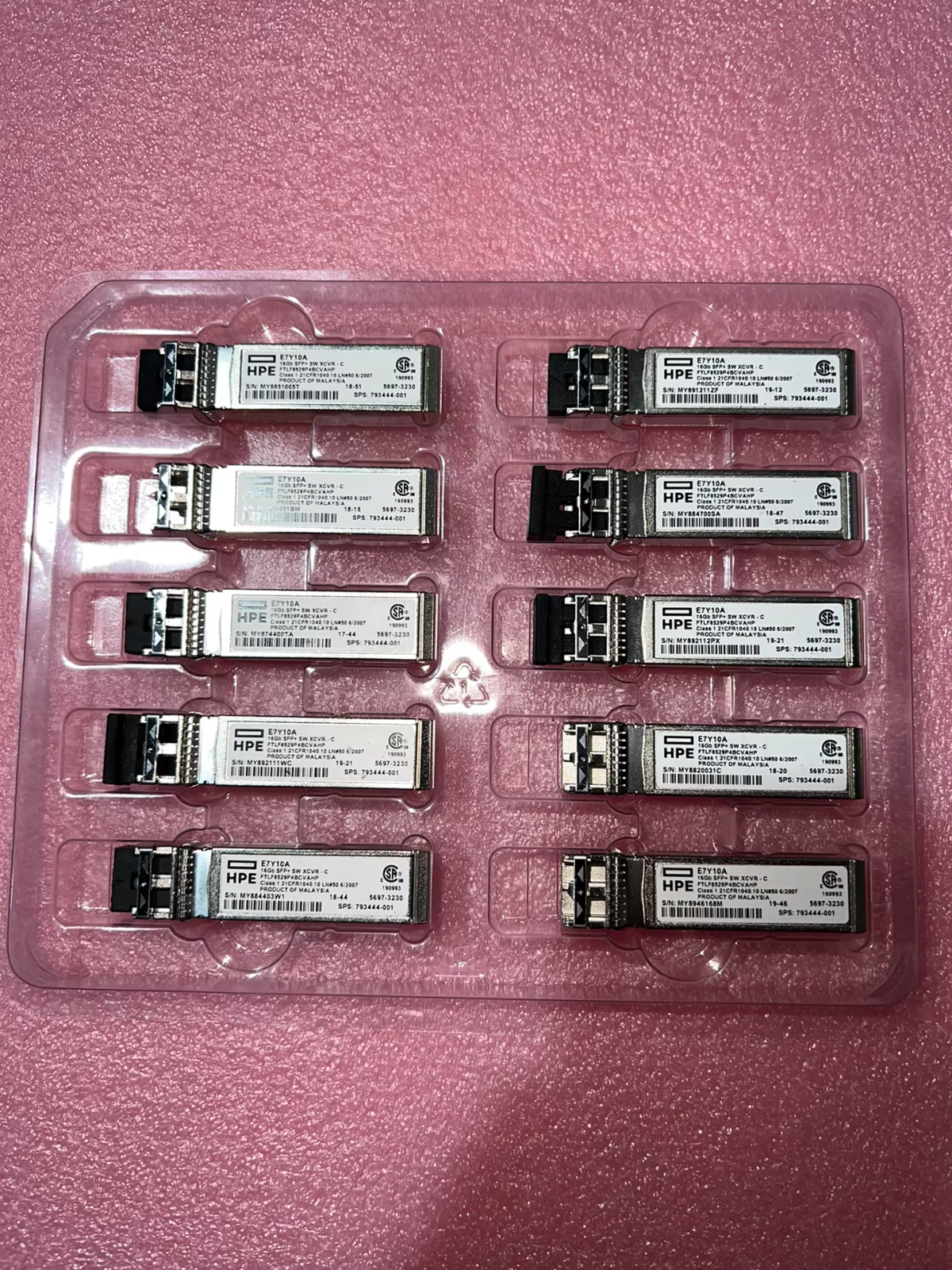 1 ud. Transceptor 16Gb SFP+ de onda corta (SW) HPE E7Y10A XCVR-C 793444-001 680540-001