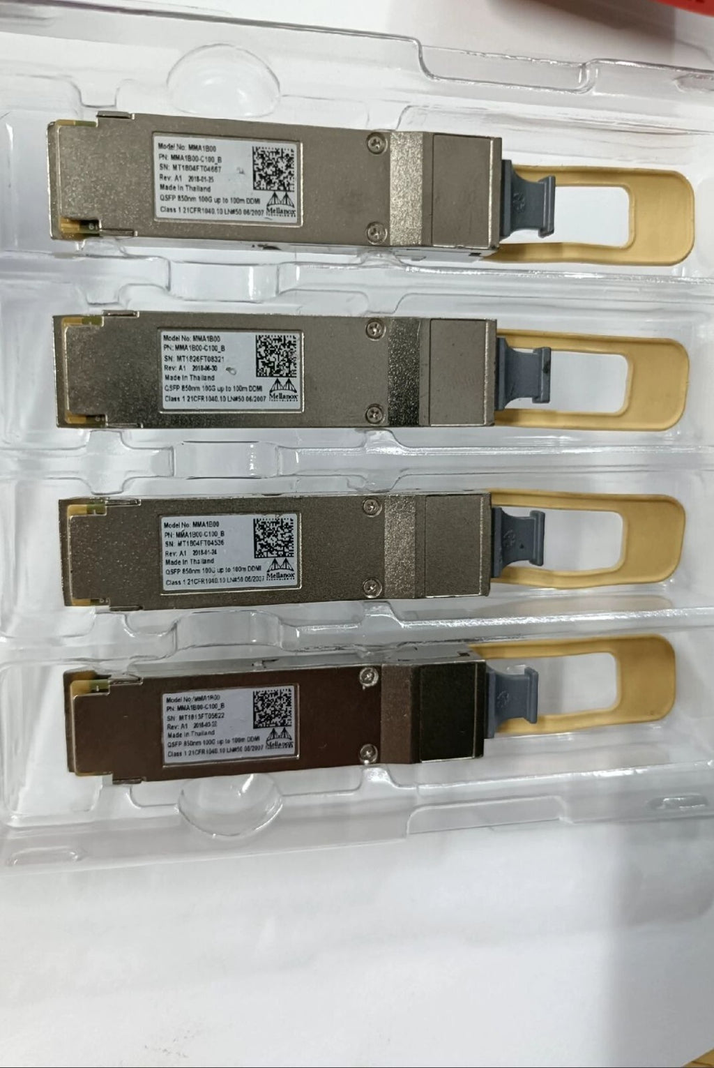 1 unidad transceptor óptico Mellanox Technologies MMA1B00-C100 100Gb/s QSFP28