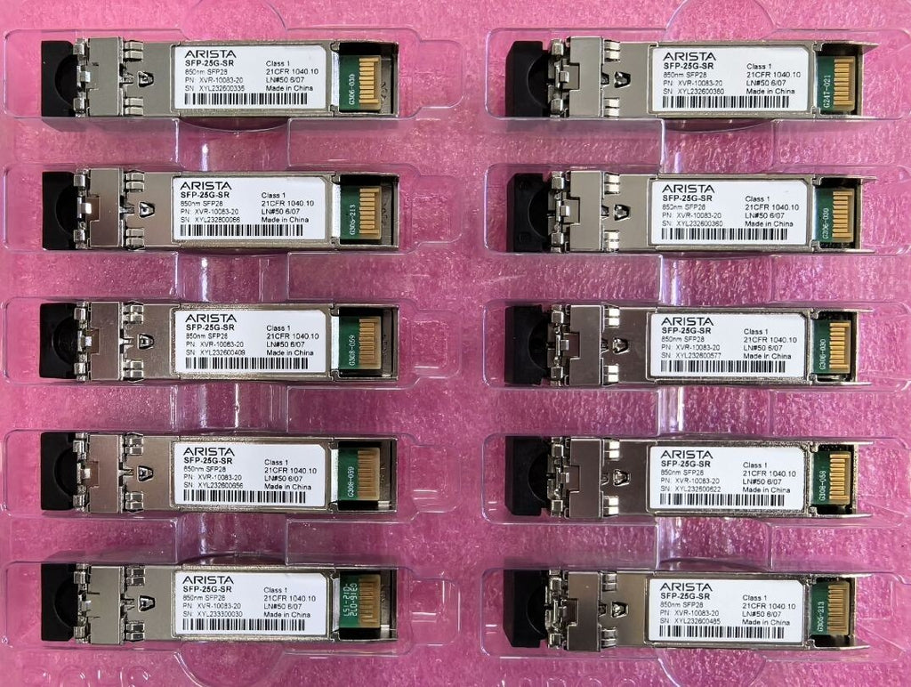 2 Stk. Arista XVR-10083-20 SFP-25G-SR 25GBASE-SR SFP28 SR 850nm LC MMF