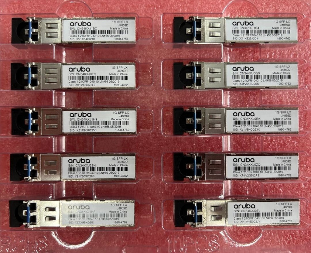 2pcs Genuine HP Aruba J4859D 1000BASE-LX 1G SFP Transceiver Module