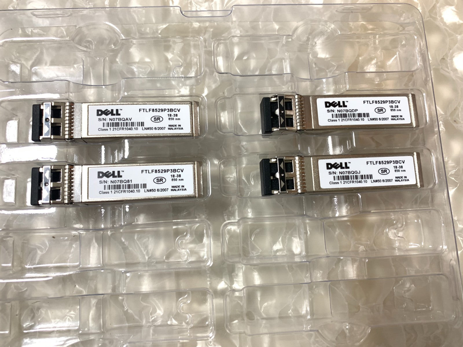 1pcs Genuine Dell FTLF8529P3BCV | 16GFC MMF 850nm VCSEL SFP+ Transceiver Module