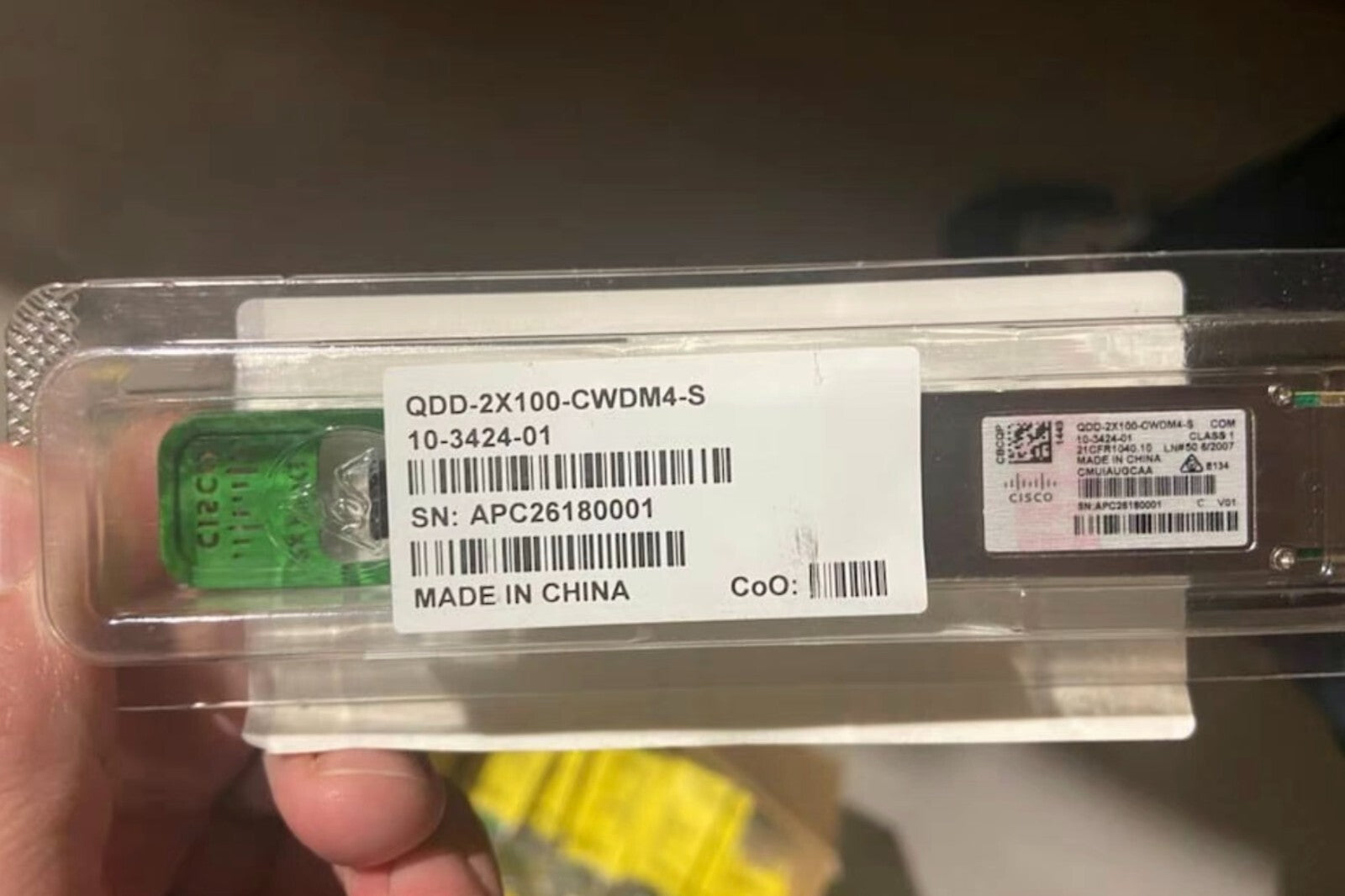1x New Cisco QDD-2X100-CWDM4-S Transceiver Module 200G QSFP CWDM4 VIA Fedex P1