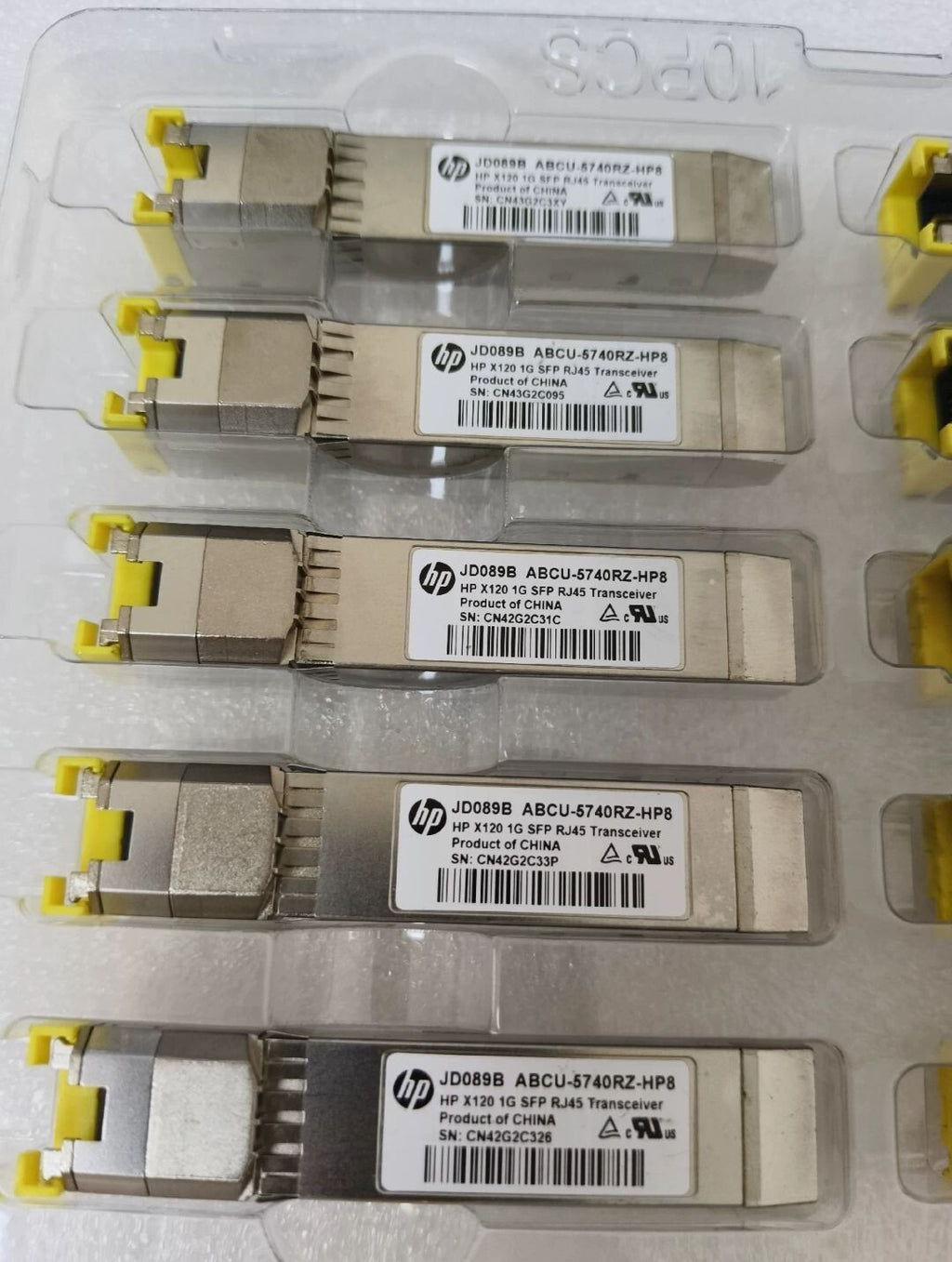 2pcs HP JD089B X120 1G SFP (RJ-45) 1000BASE-T Transceiver Module ABCU-5740RZ-HP8