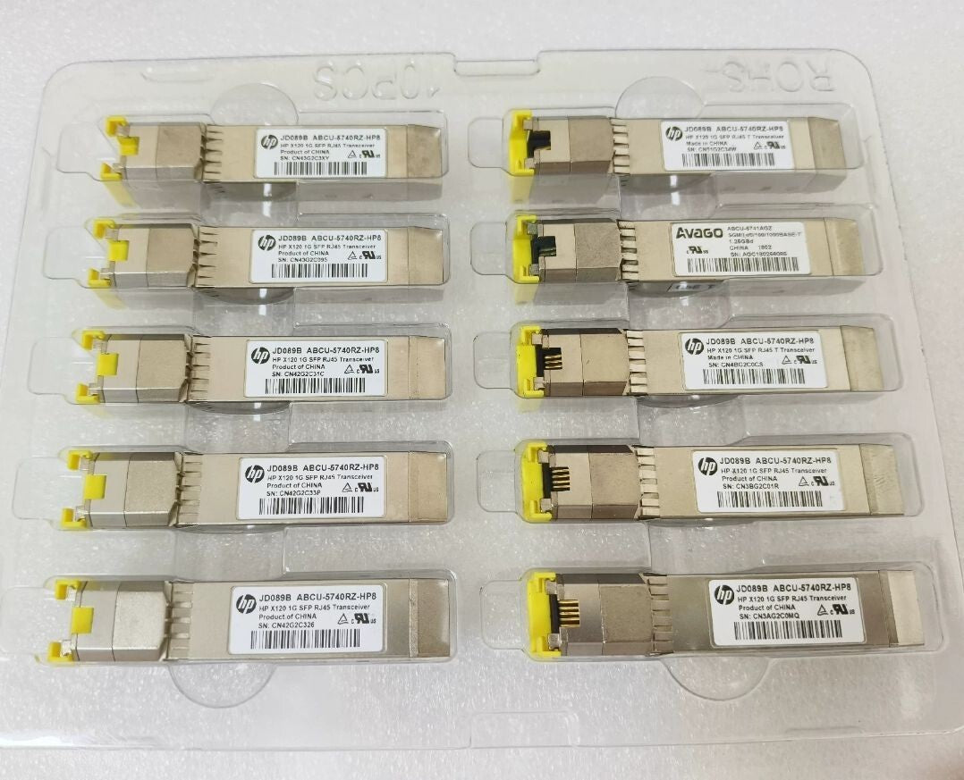 2 St. HP JD089B X120 1G SFP (RJ-45) 1000BASE-T Transceiver-Modul ABCU-5740RZ-HP8