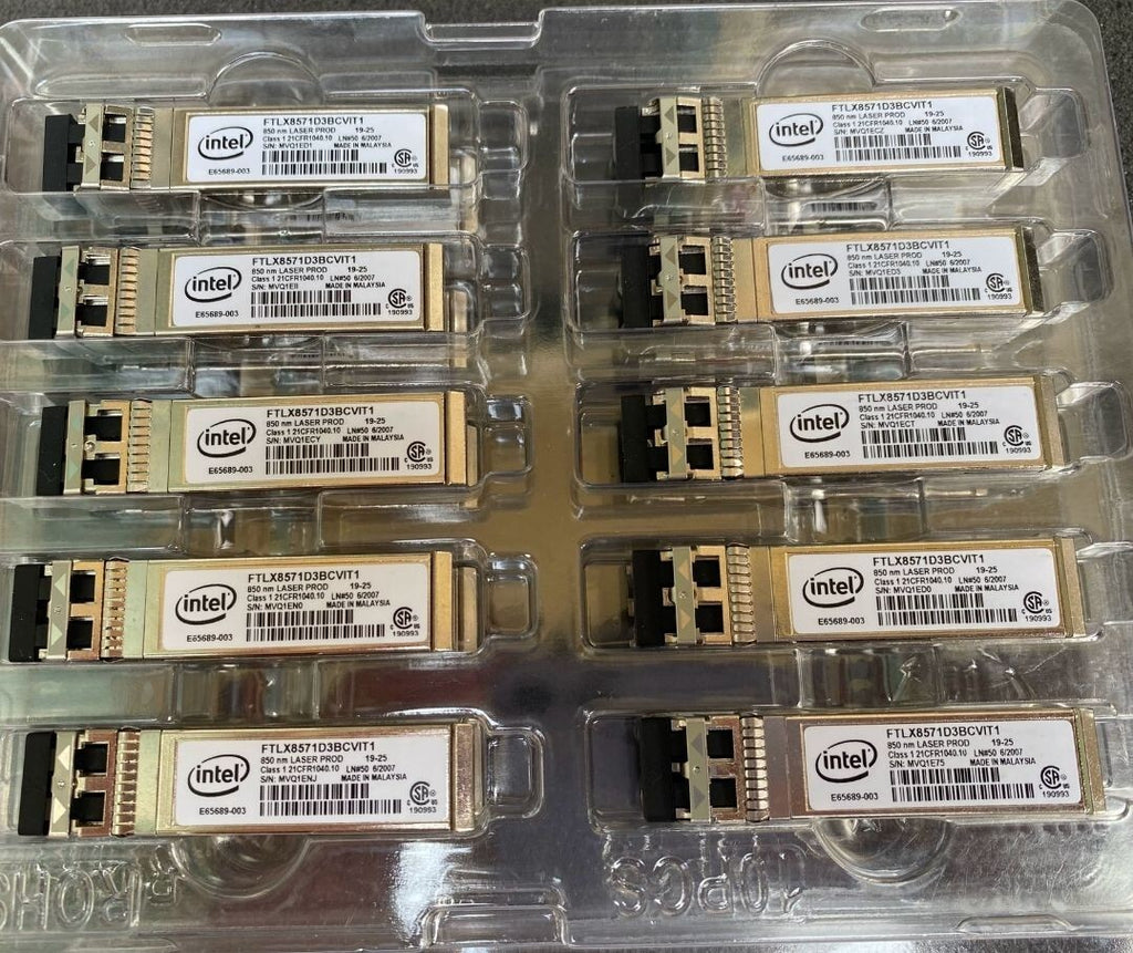 10pcs Intel FTLX8571D3BCVIT1 E65689-003 10Gb SR 850NM Transceiver For dell X520