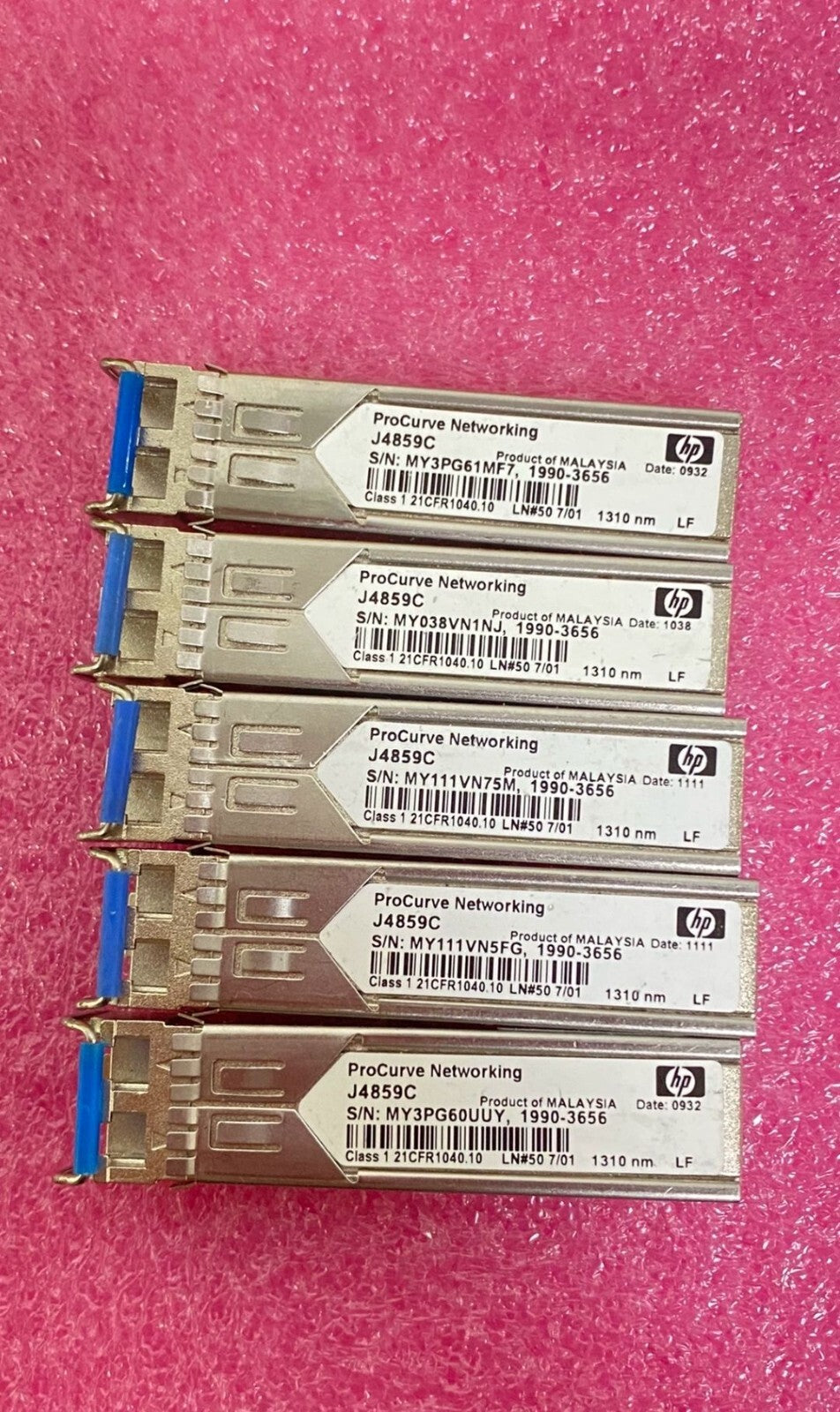 10 unidades HP Procurve J4859C 1000Base-LX 1310nm 10km Módulo transceptor SFP 1Gb/s