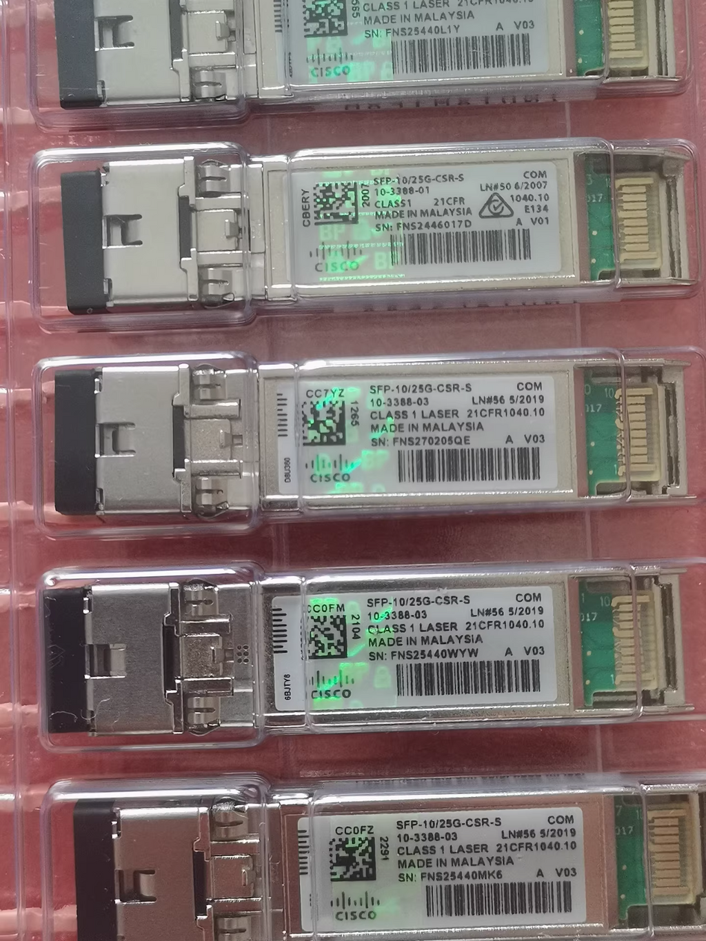 2 St. Cisco SFP-10/25G-CSR-S Dual Rate Modul – 10-3388-03 mit Hologramm