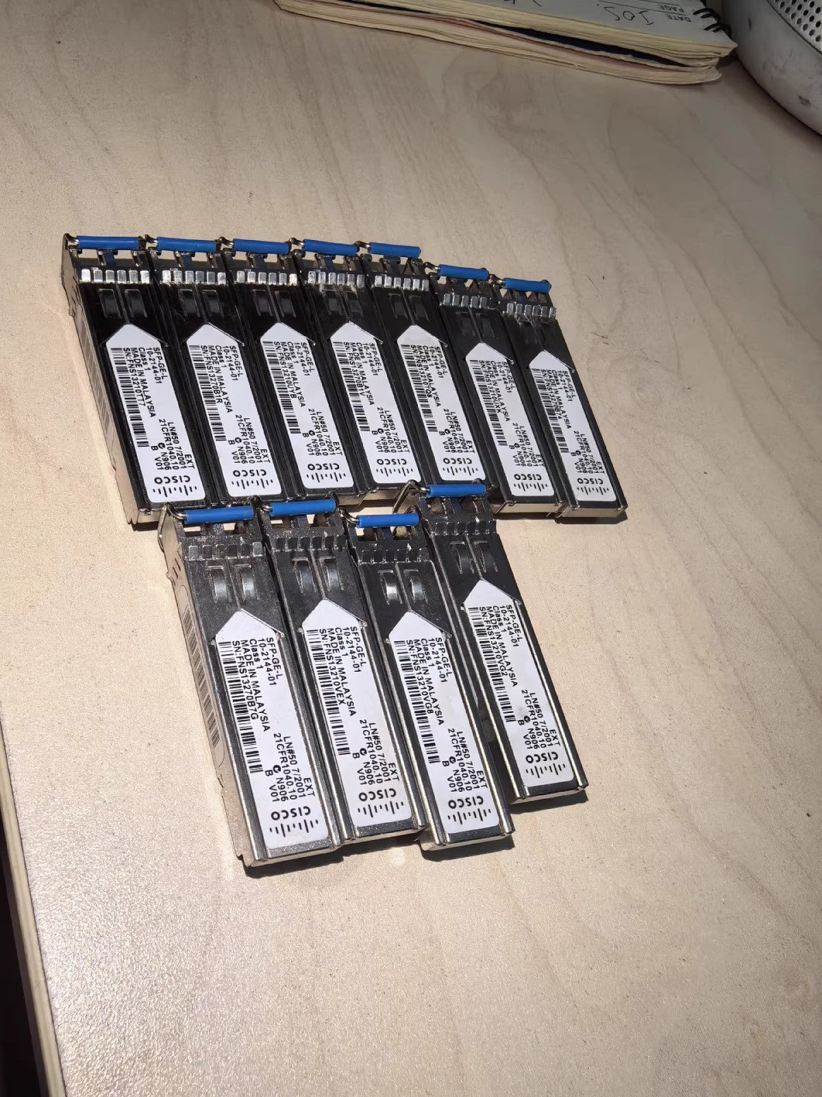 10 unidades de Cisco SFP-GE-L Gigabit 1GE 1000Base-LX 1310nm SFP 10km 10-2144-01 originales