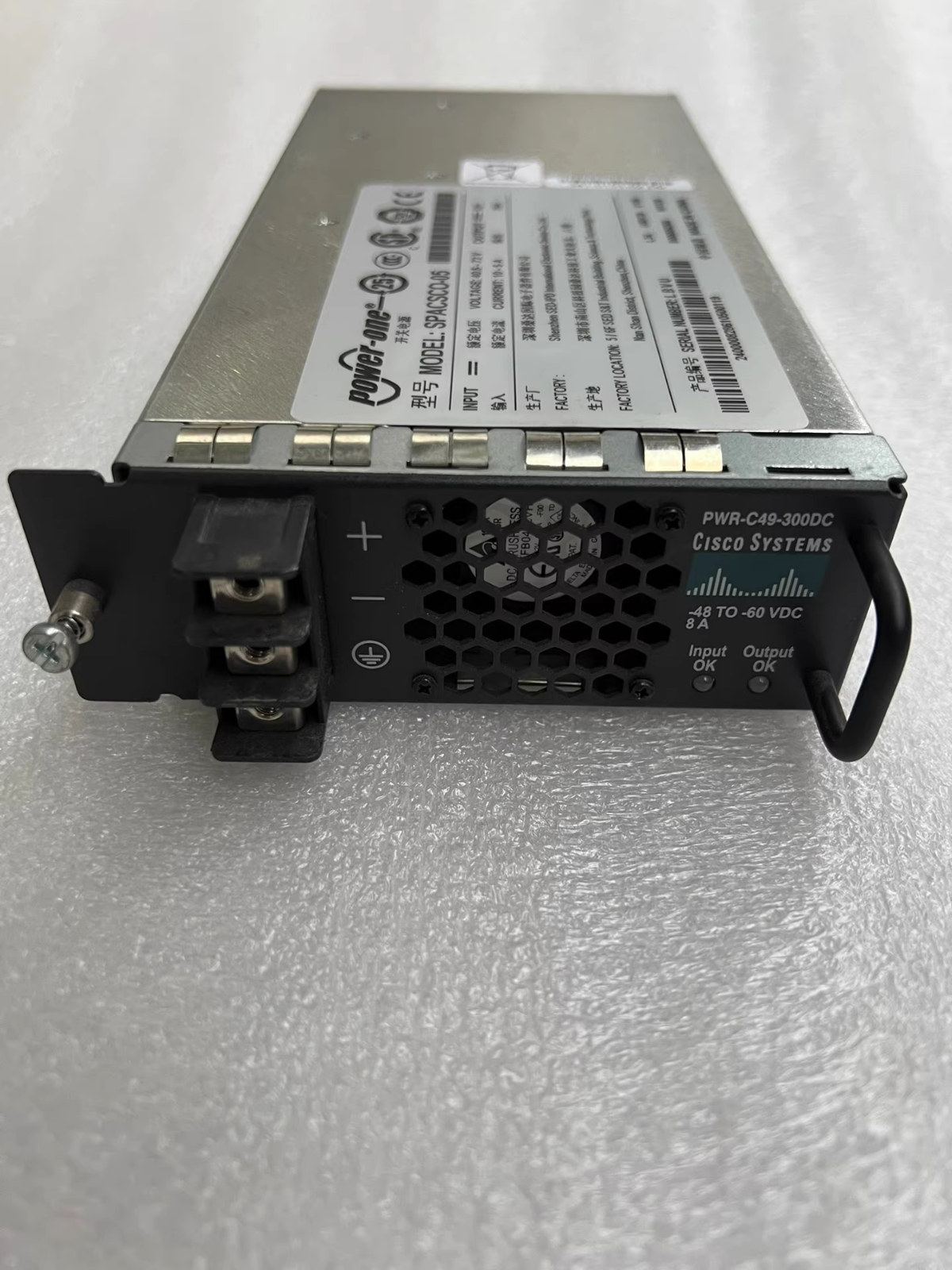1pc Cisco PWR-C49-300DC Catalyst 4900 300-Watt DC Power Supply Tested